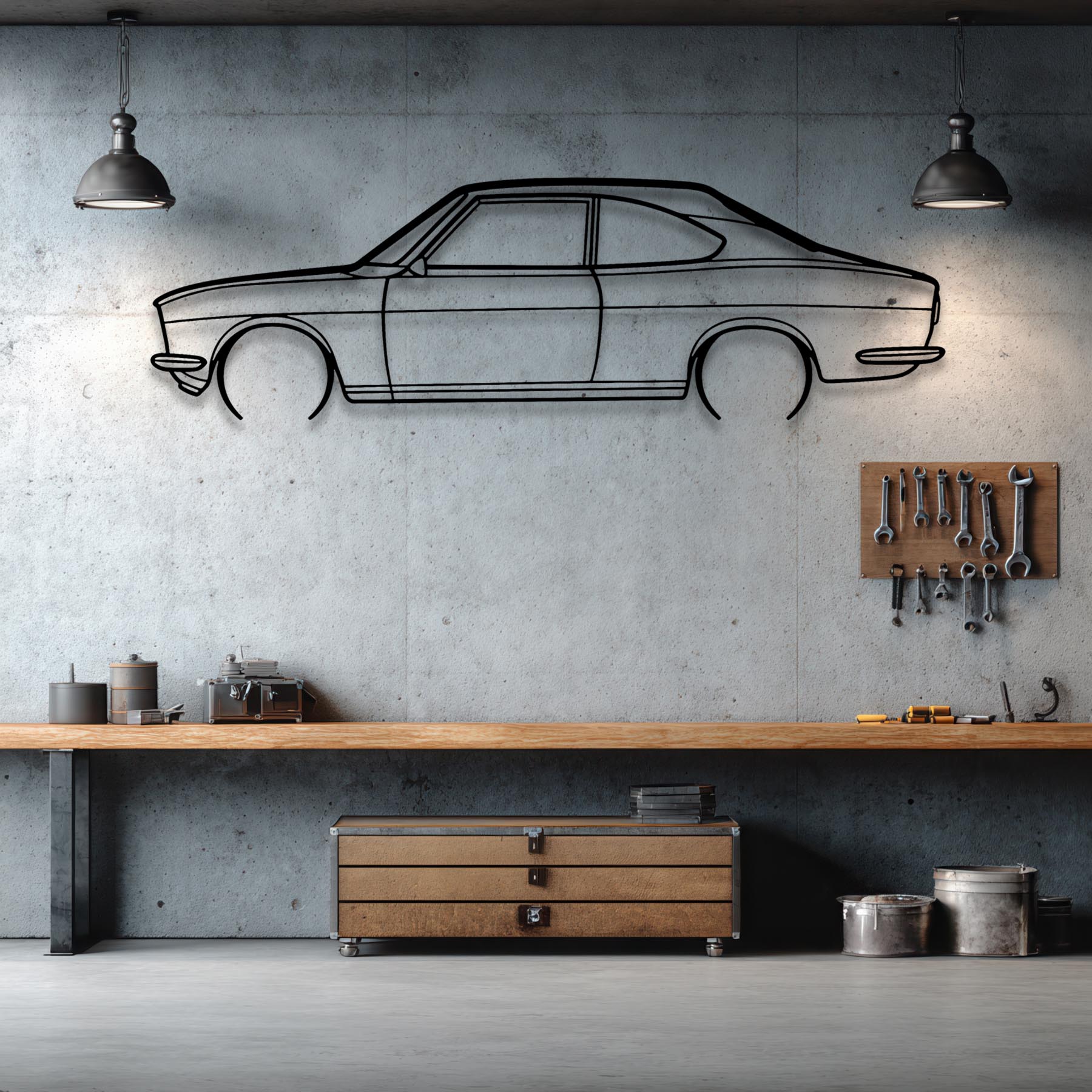 RX2 1972 Detailed Silhouette Metal Wall Art