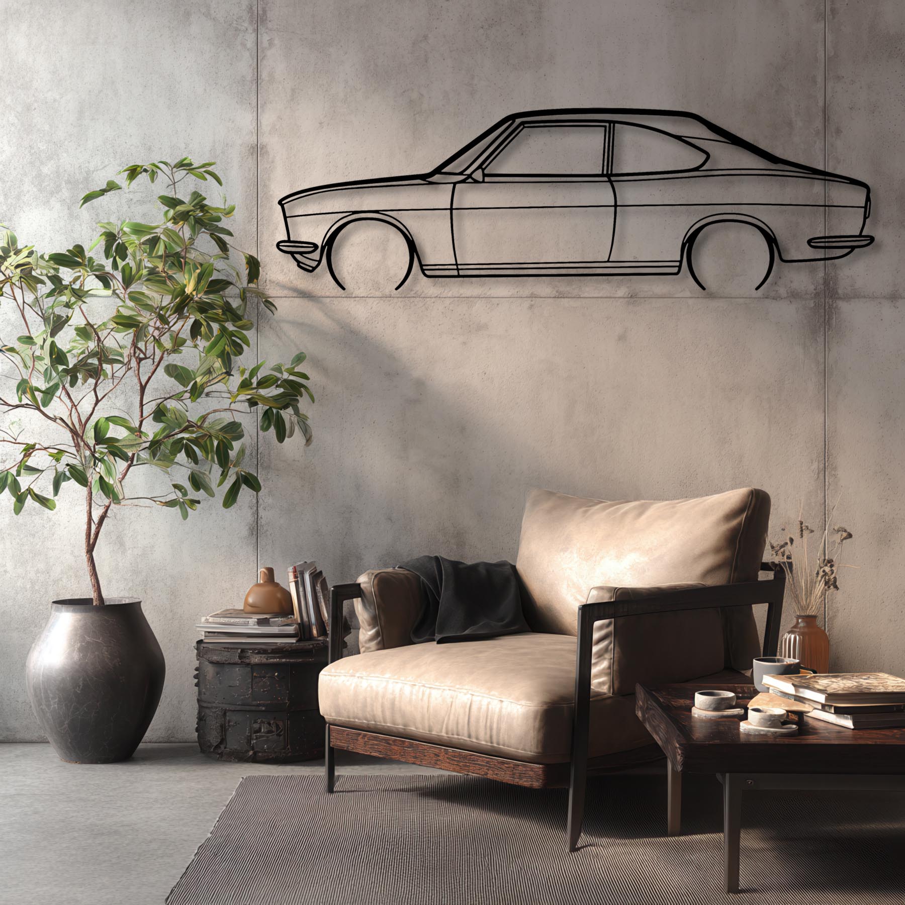 RX2 1972 Detailed Silhouette Metal Wall Art