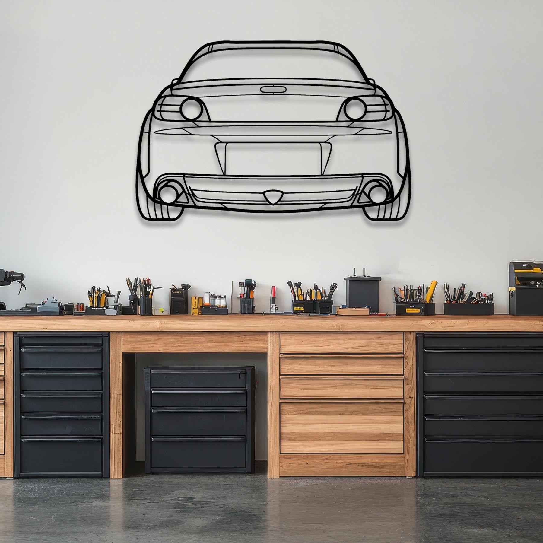 RX8 2005 Back Silhouette Metal Wall Art