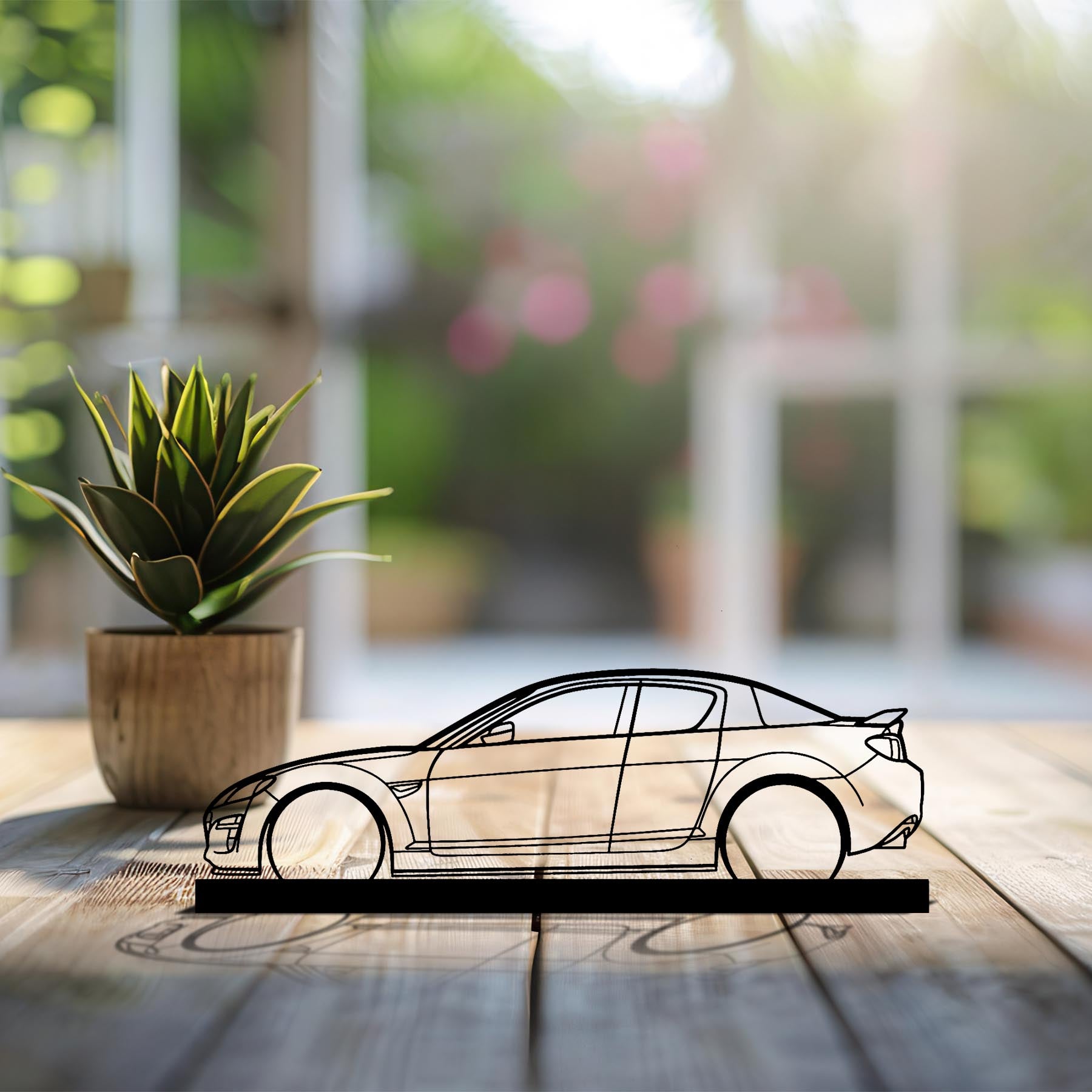 RX8 Silhouette Metal Art Stand