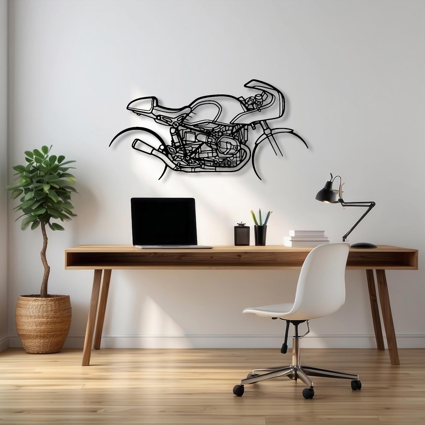 R Nine T Racer 2019 Silhouette Metal Wall Art