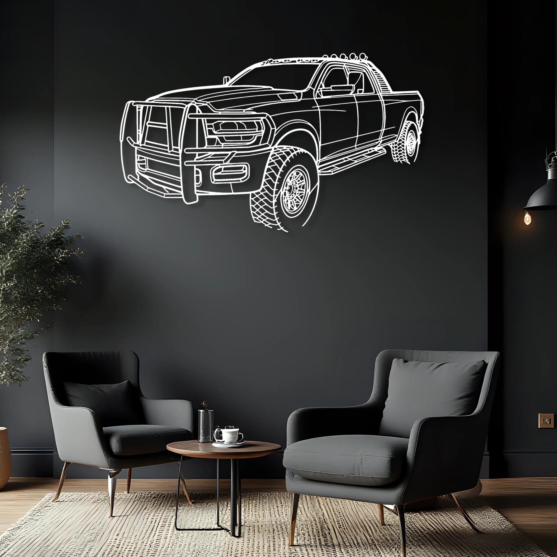 Ram 2500 Angle Silhouette Metal Wall Art