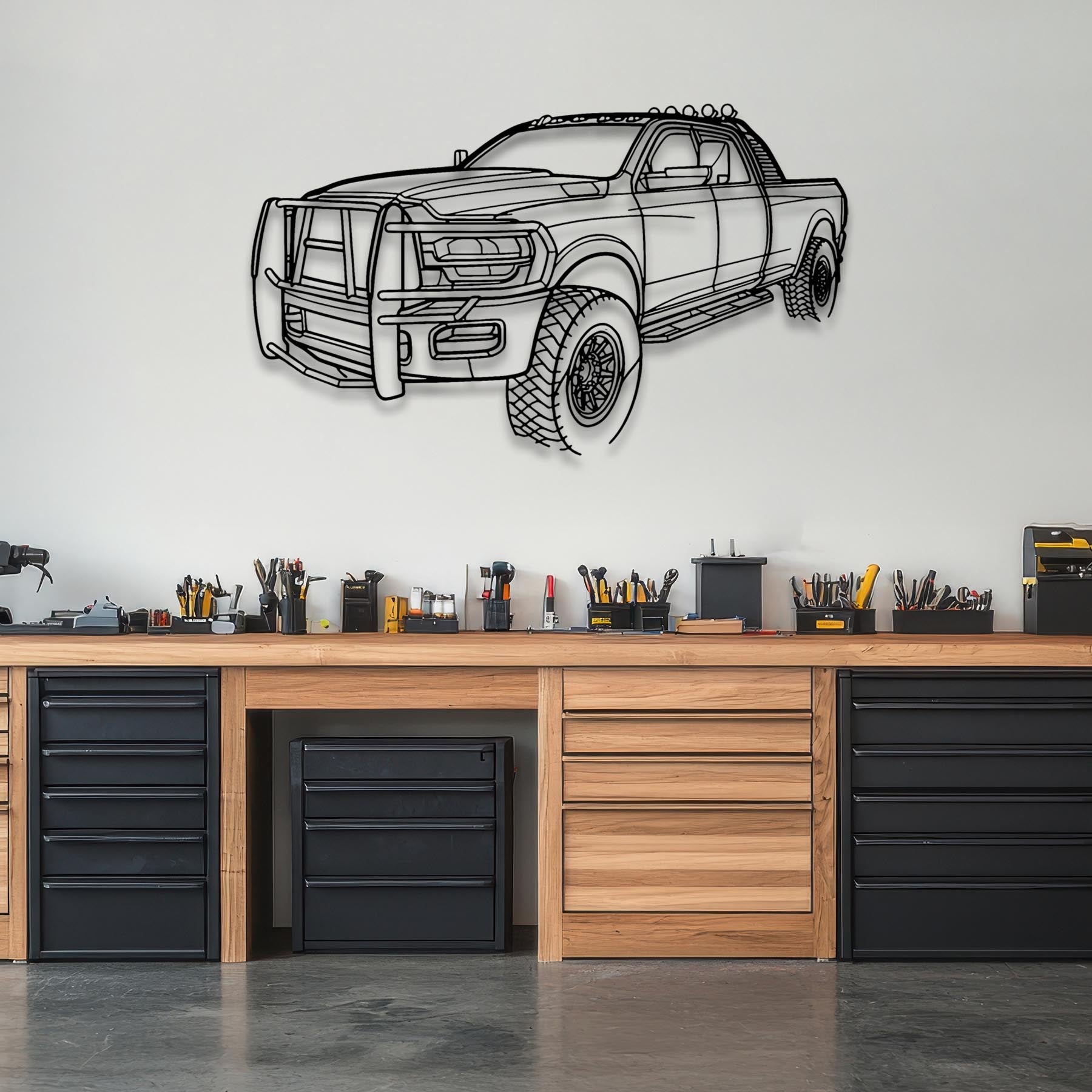Ram 2500 Angle Silhouette Metal Wall Art
