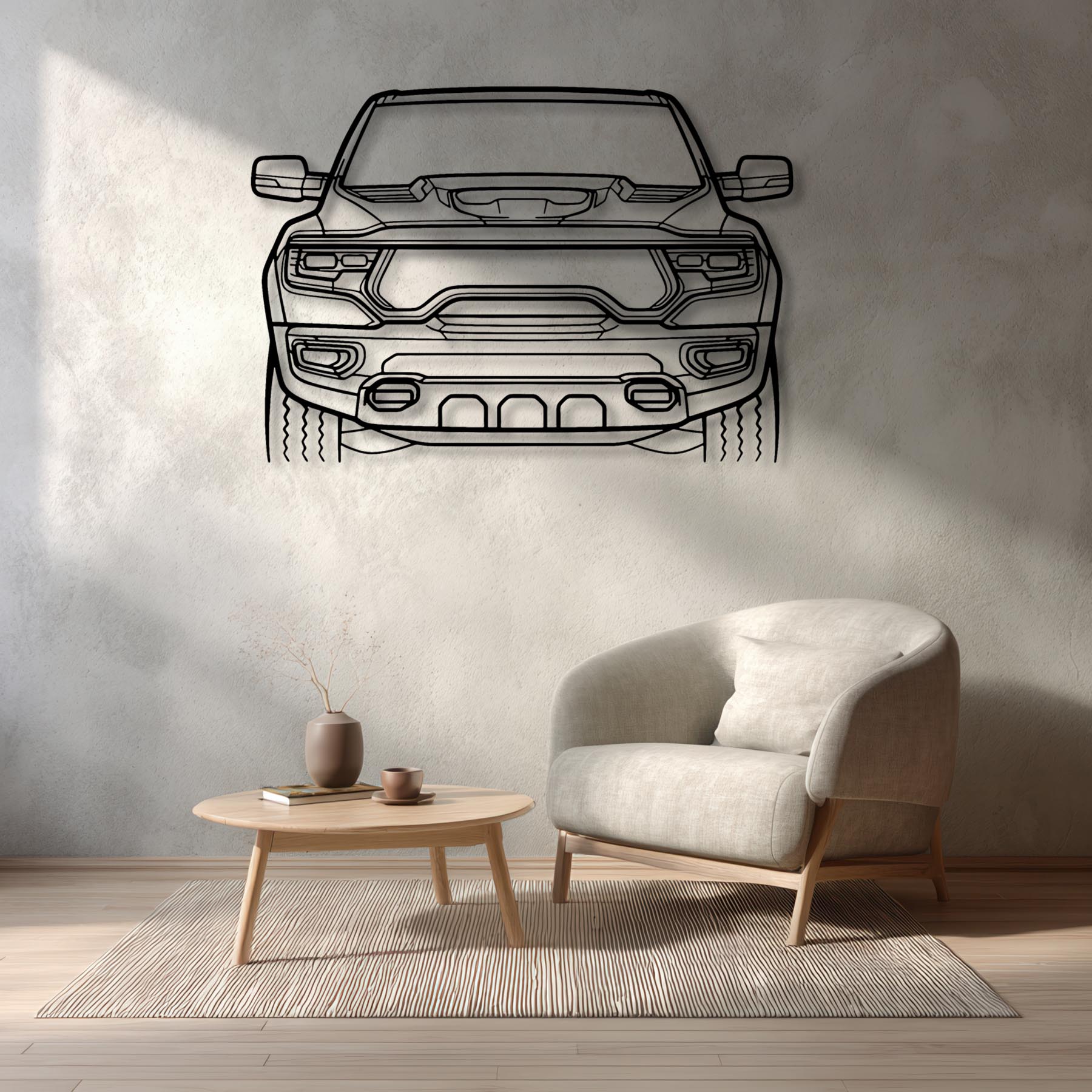 Ram TRX 2021 Front Silhouette Metal Wall Art
