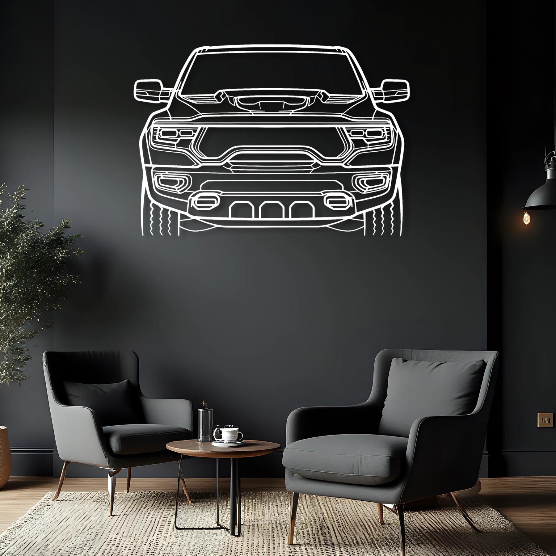 Ram TRX 2021 Front Silhouette Metal Wall Art