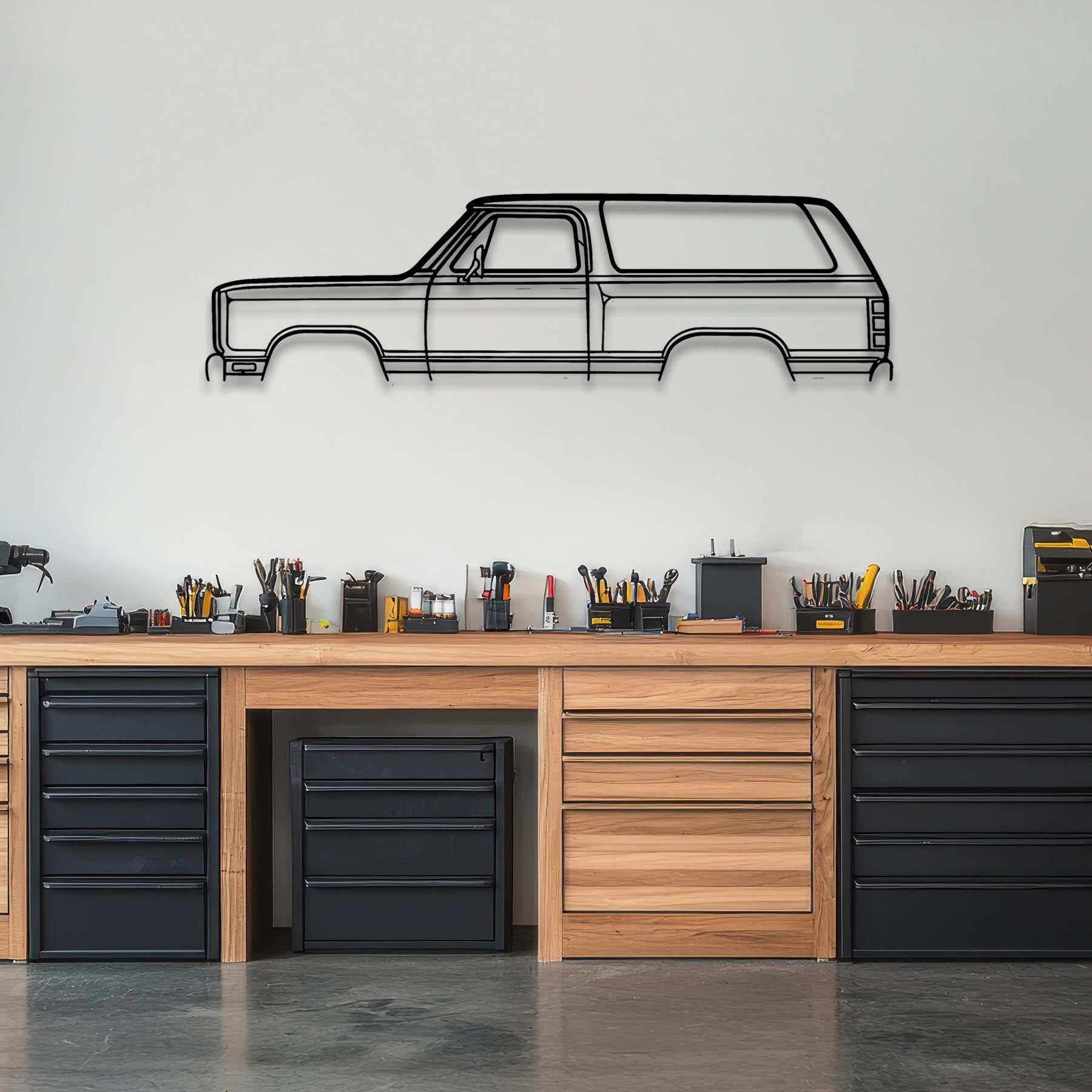 Ramcharger Prospector 1985 Classic Silhouette Metal Wall Art