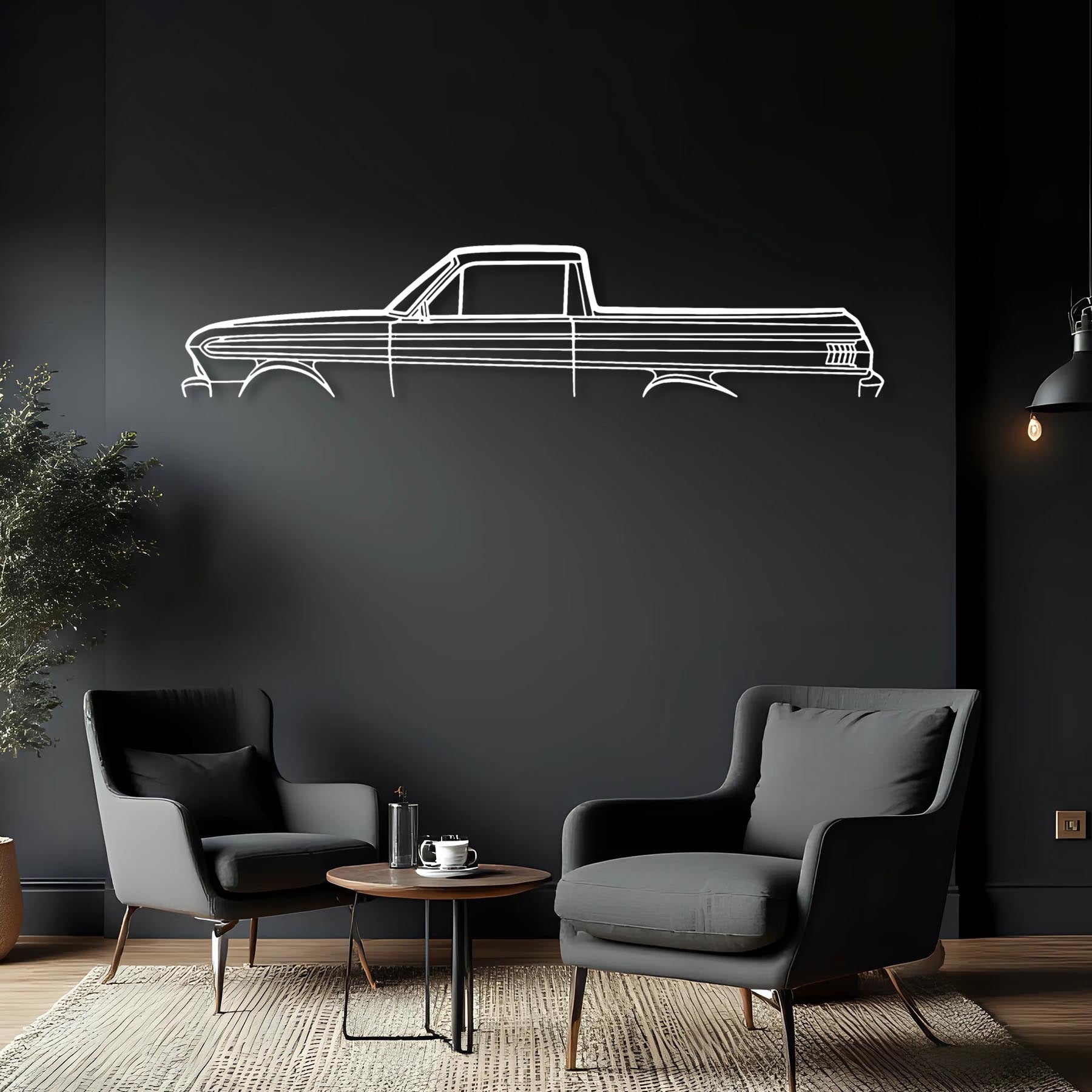 Ranchero 1965 Classic Silhouette Metal Wall Art