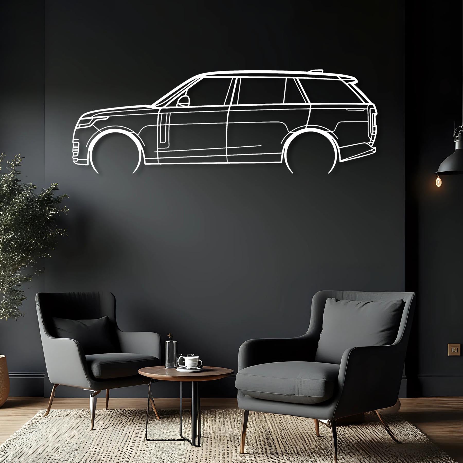 Range Rover 2023 Detailed Silhouette Metal Wall Art