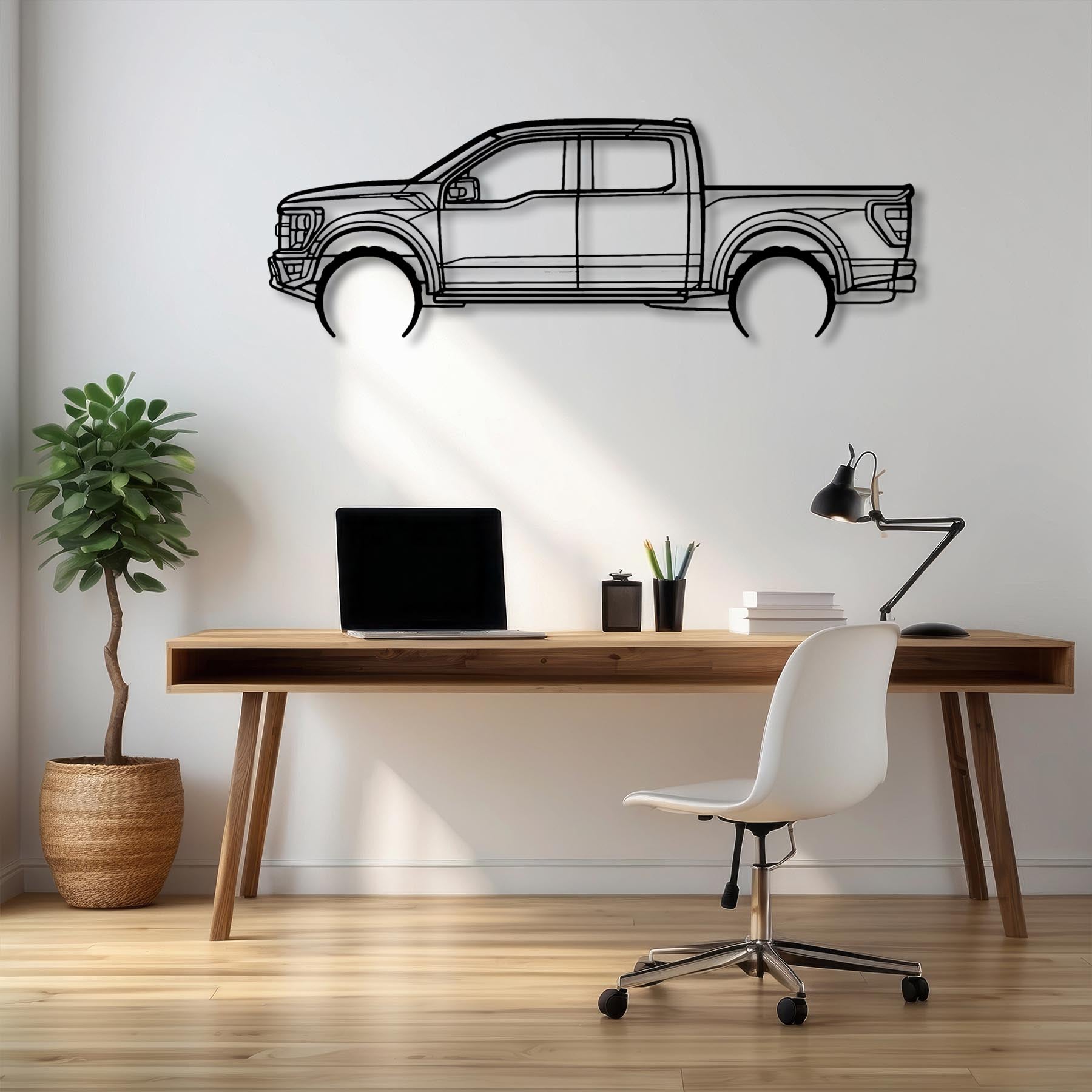 Raptor 2022 Detailed Silhouette Metal Wall Art