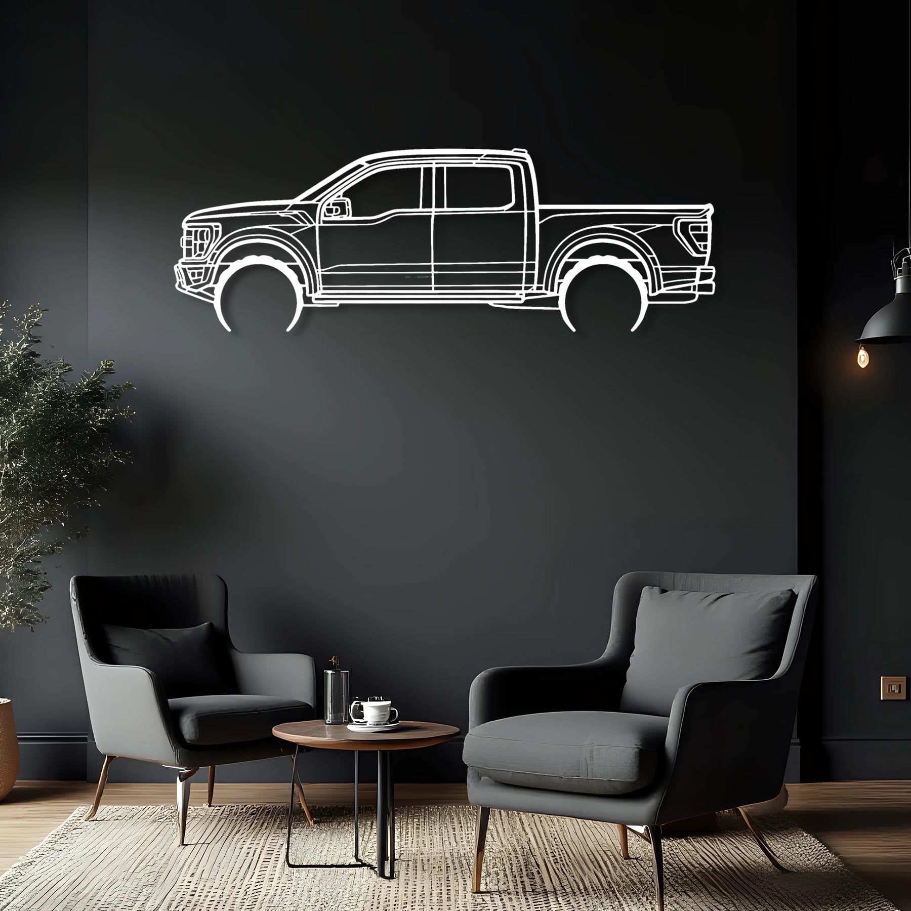 Raptor 2022 Detailed Silhouette Metal Wall Art