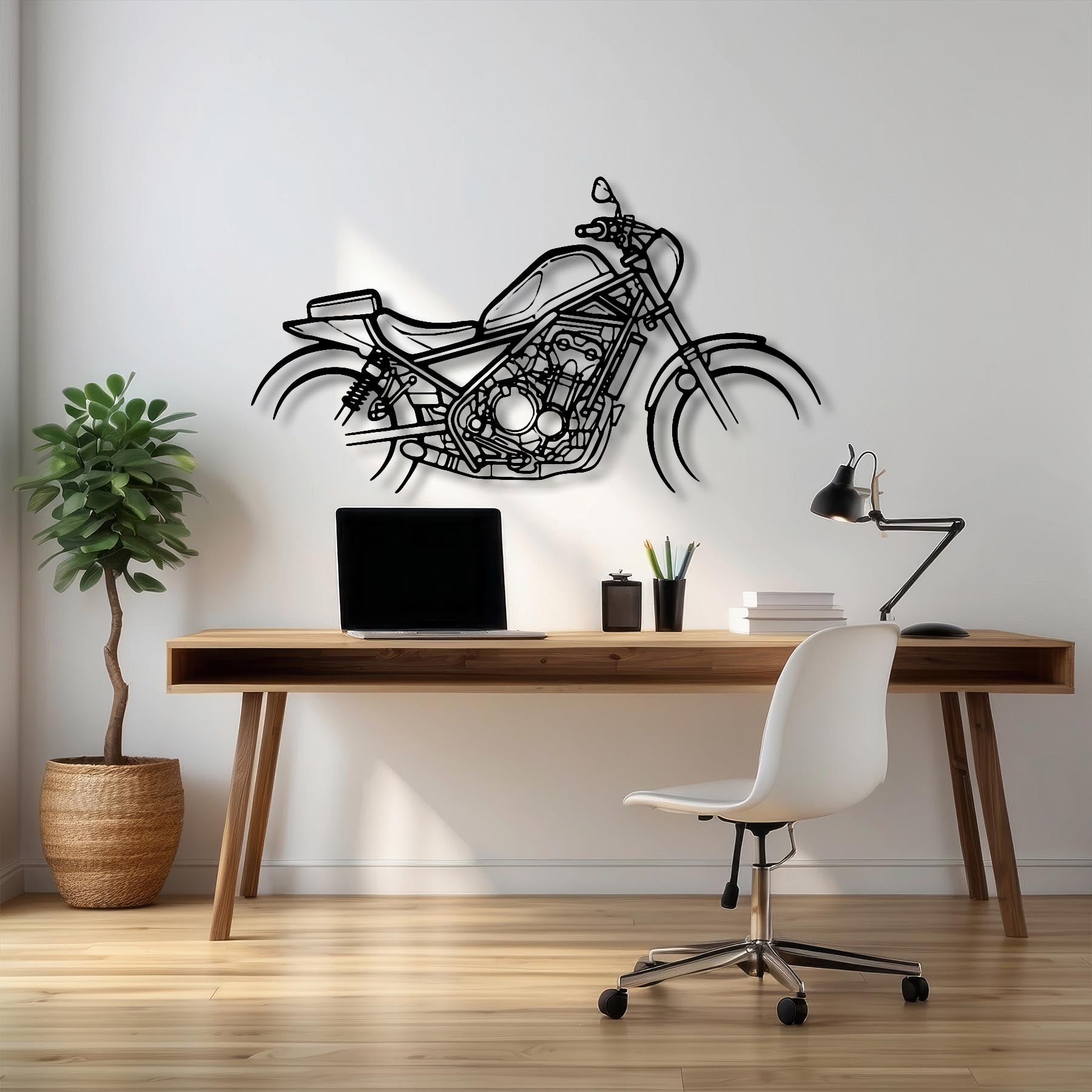 Rebel 500 Silhouette Metal Wall Art
