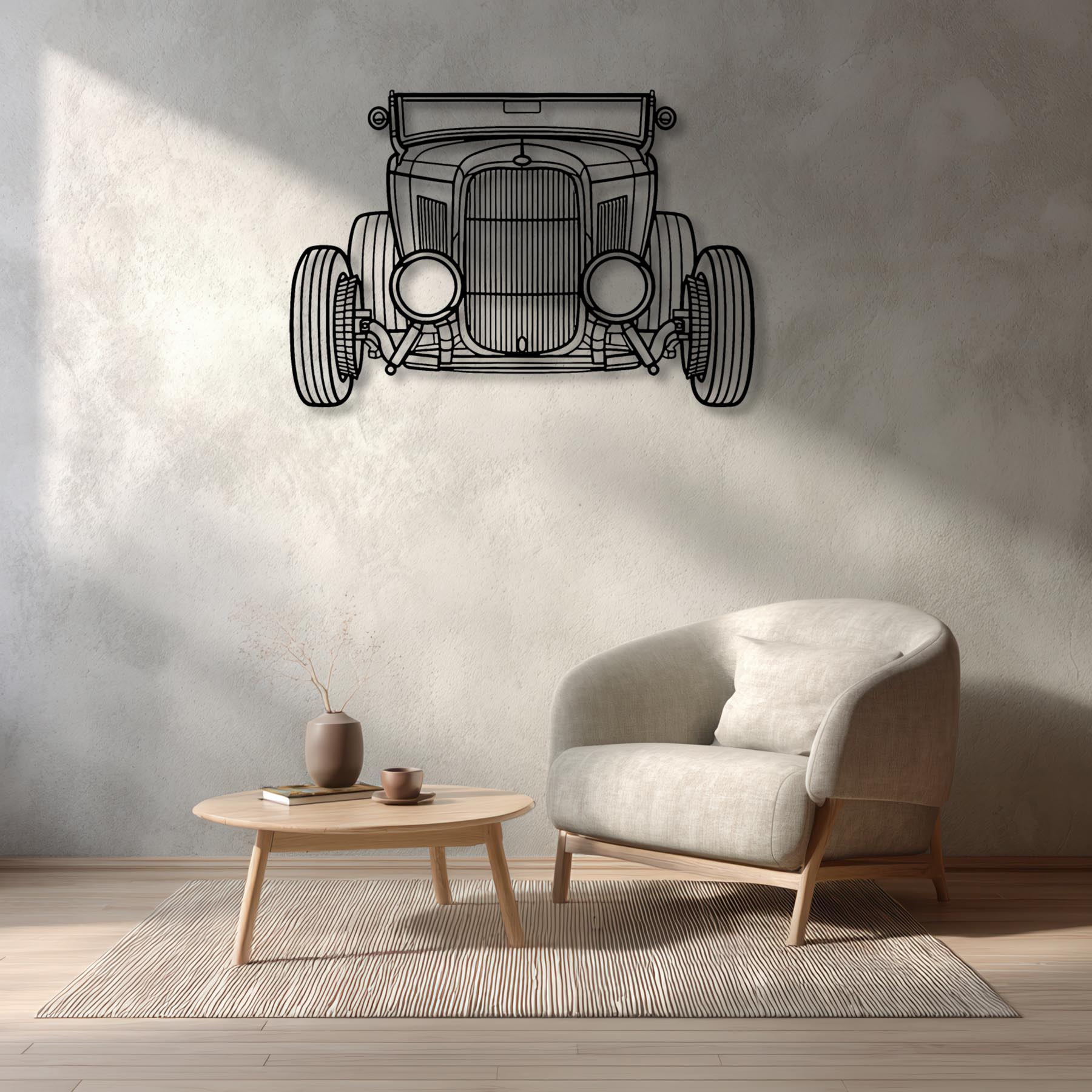 Roadster 1932 Front Silhouette Metal Wall Art