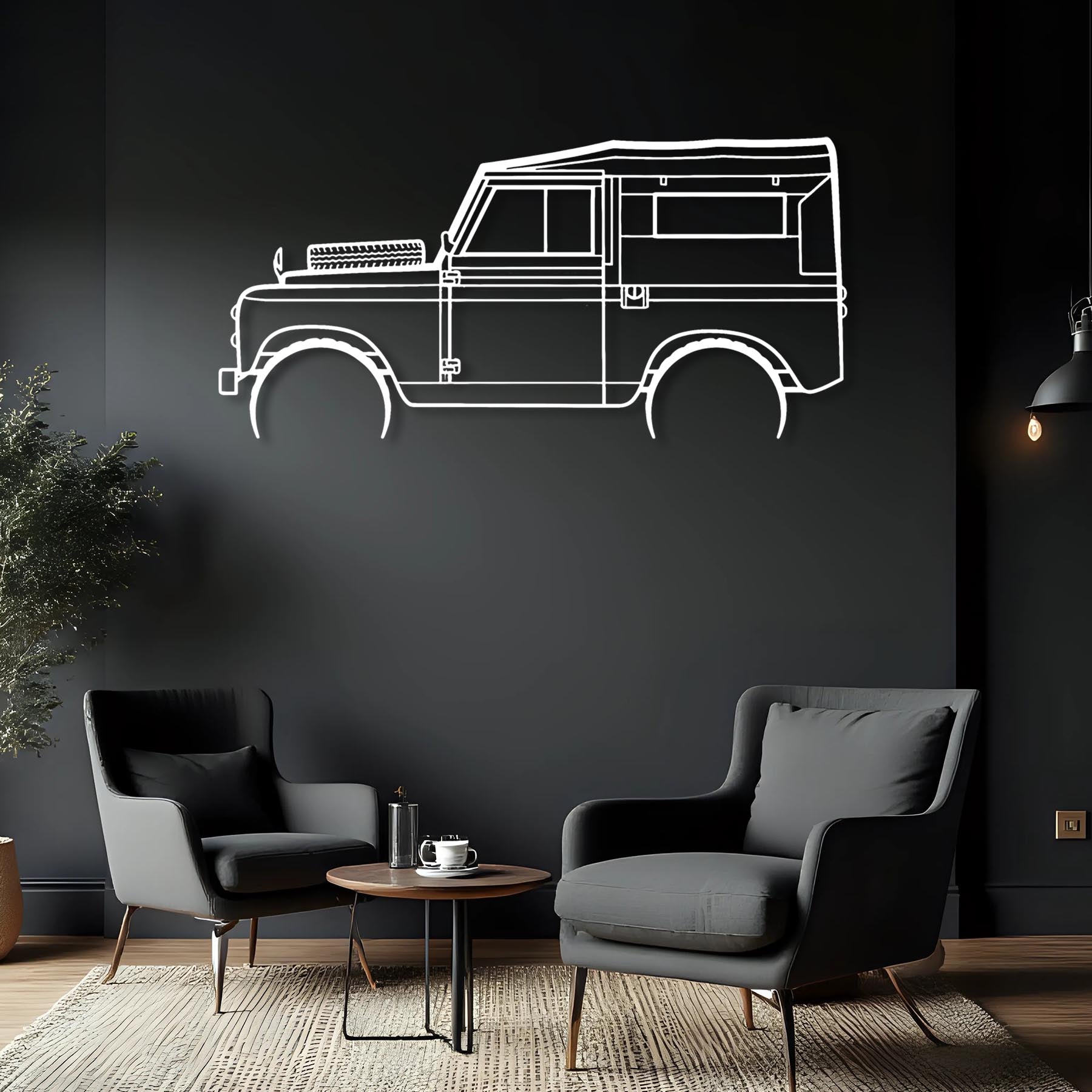 Rover Series 2 1961 Detailed Silhouette Metal Wall Art