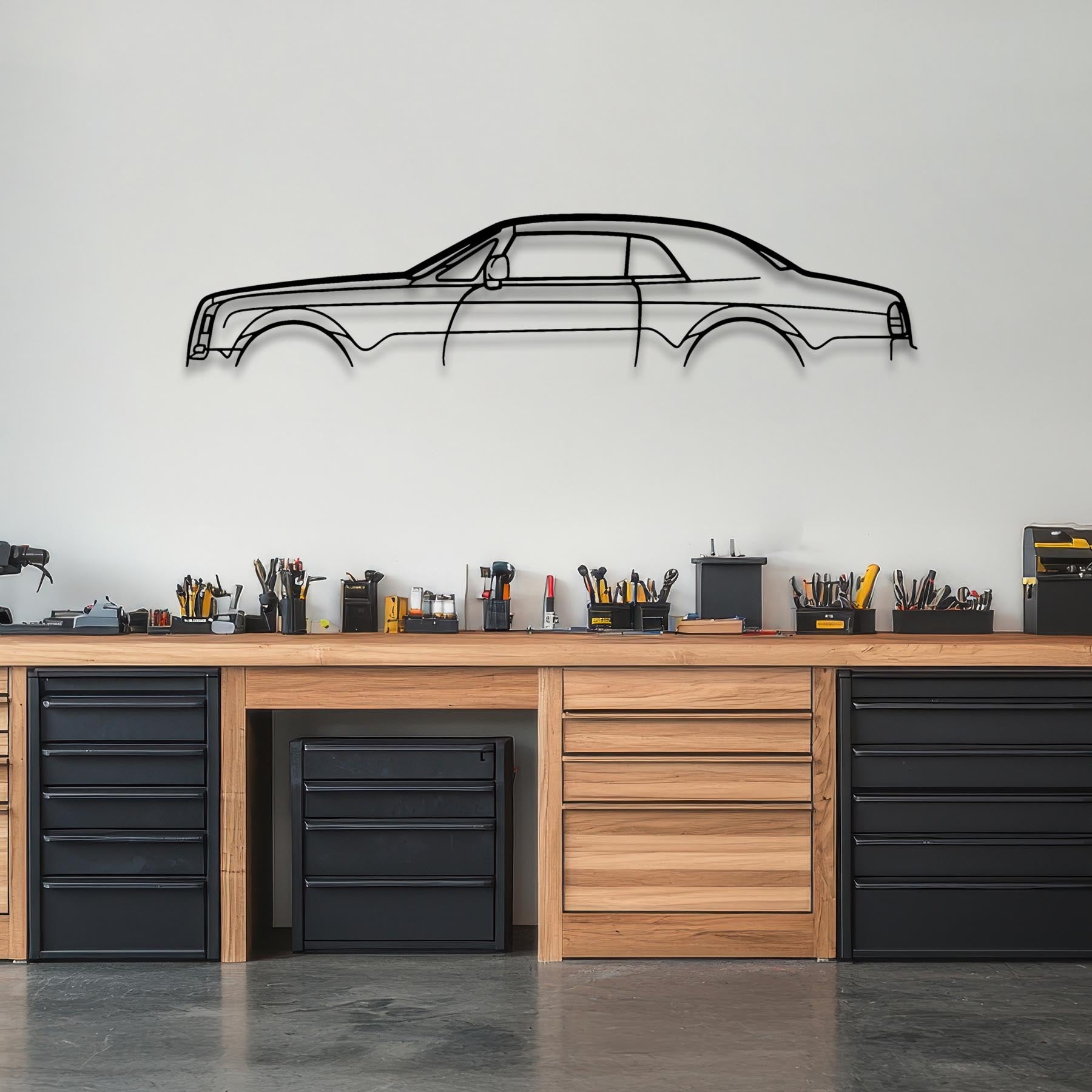 Royce Phantom Coupe Classic Silhouette Metal Wall Art