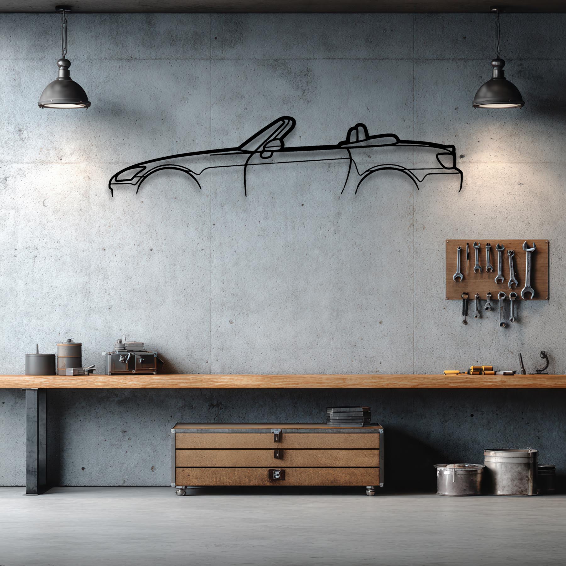 S2000 Classic Silhouette Metal Wall Art