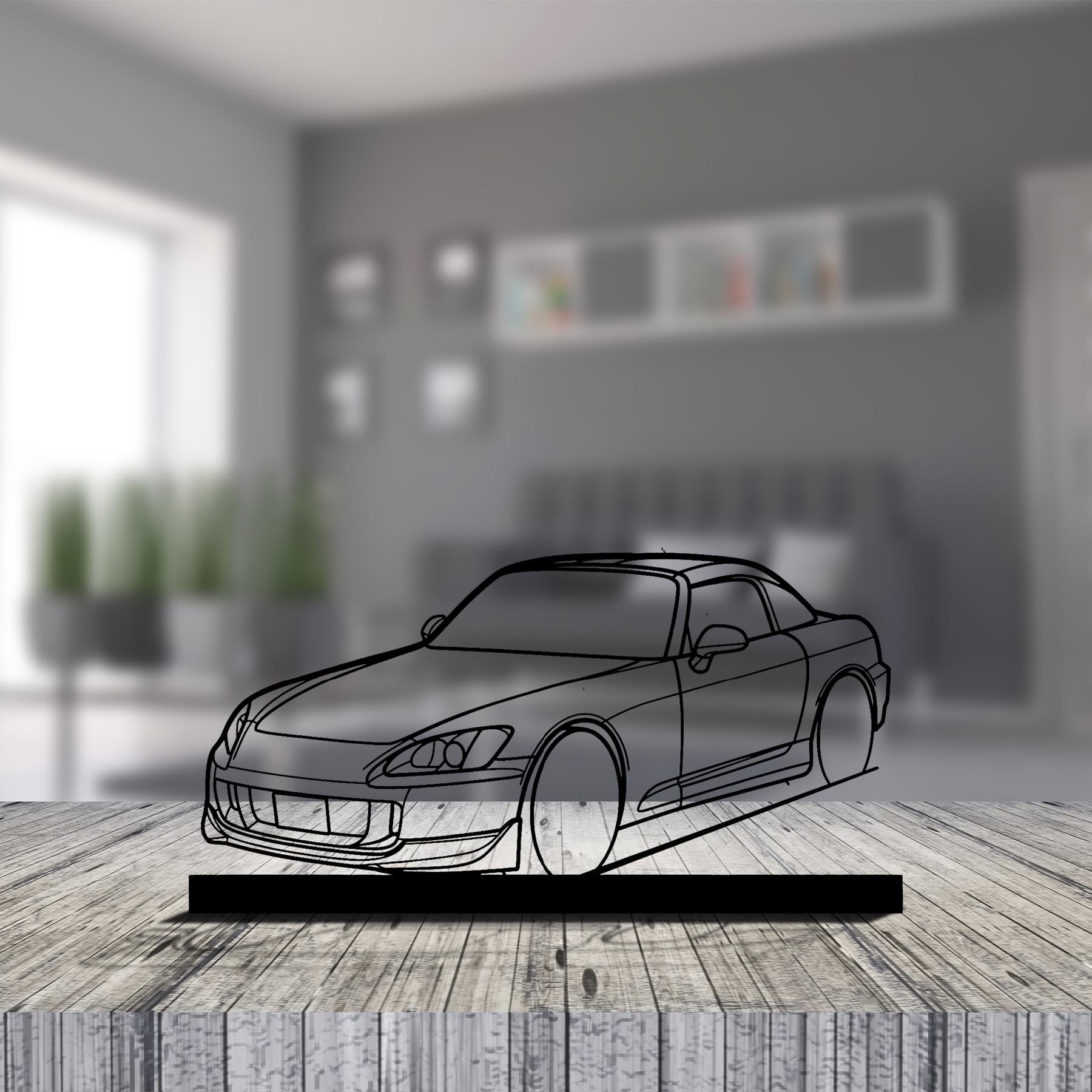 S2000 Hard Top Angle Silhouette Metal Art Stand