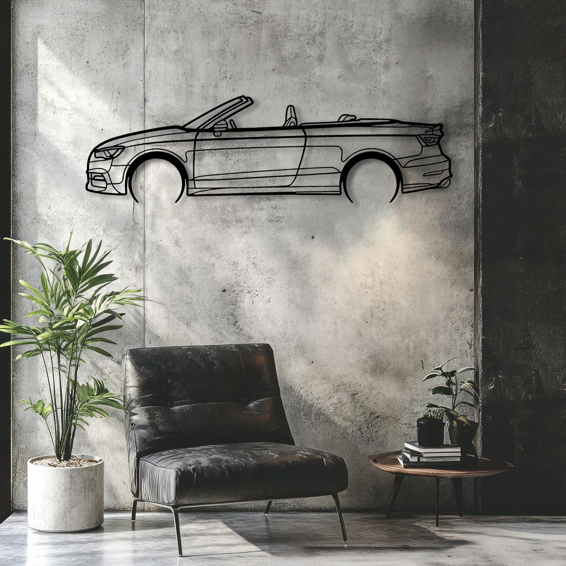 S3 Convertible 2015 Detailed Silhouette Metal Wall Art