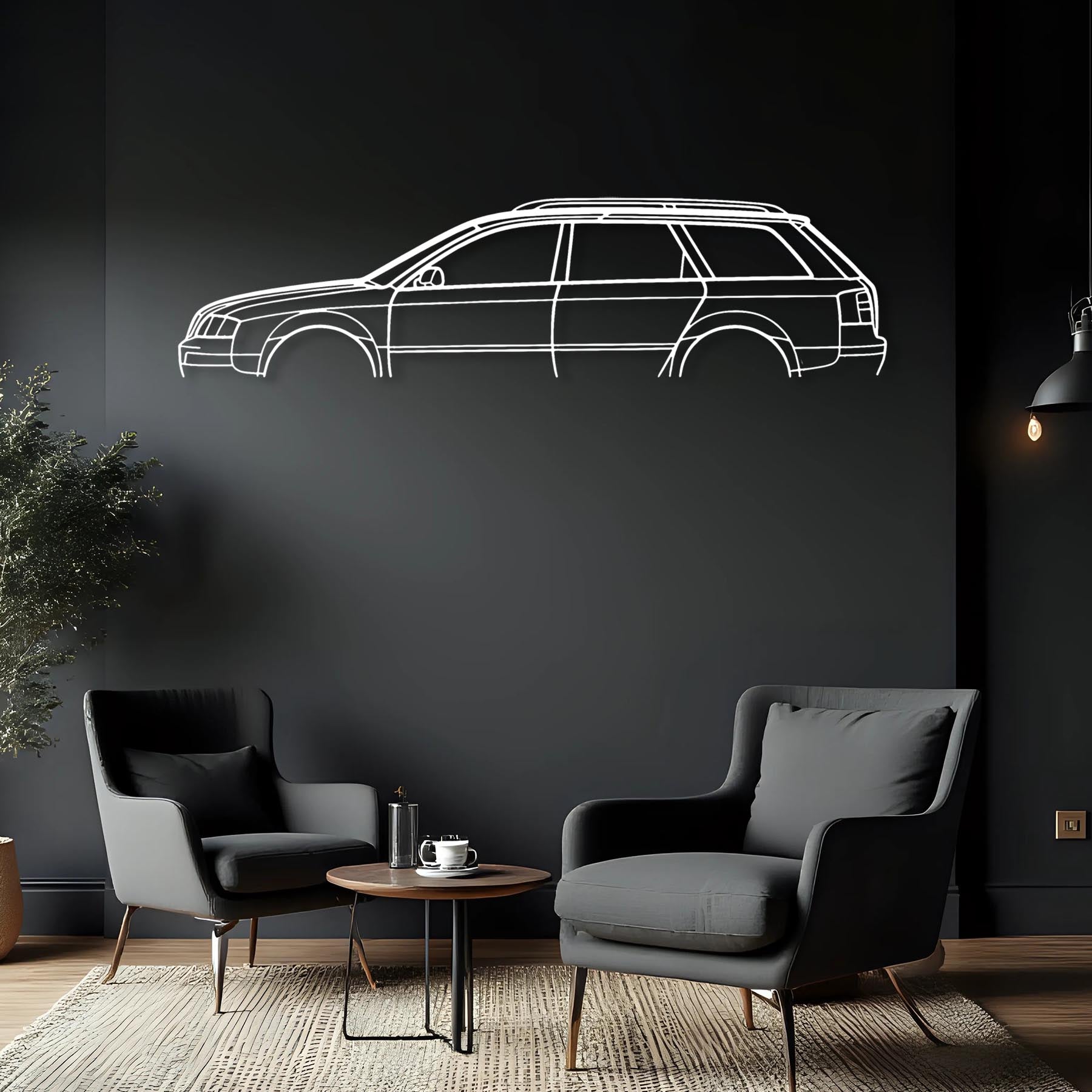 S6 Wagon 2001 Classic Silhouette Metal Wall Art