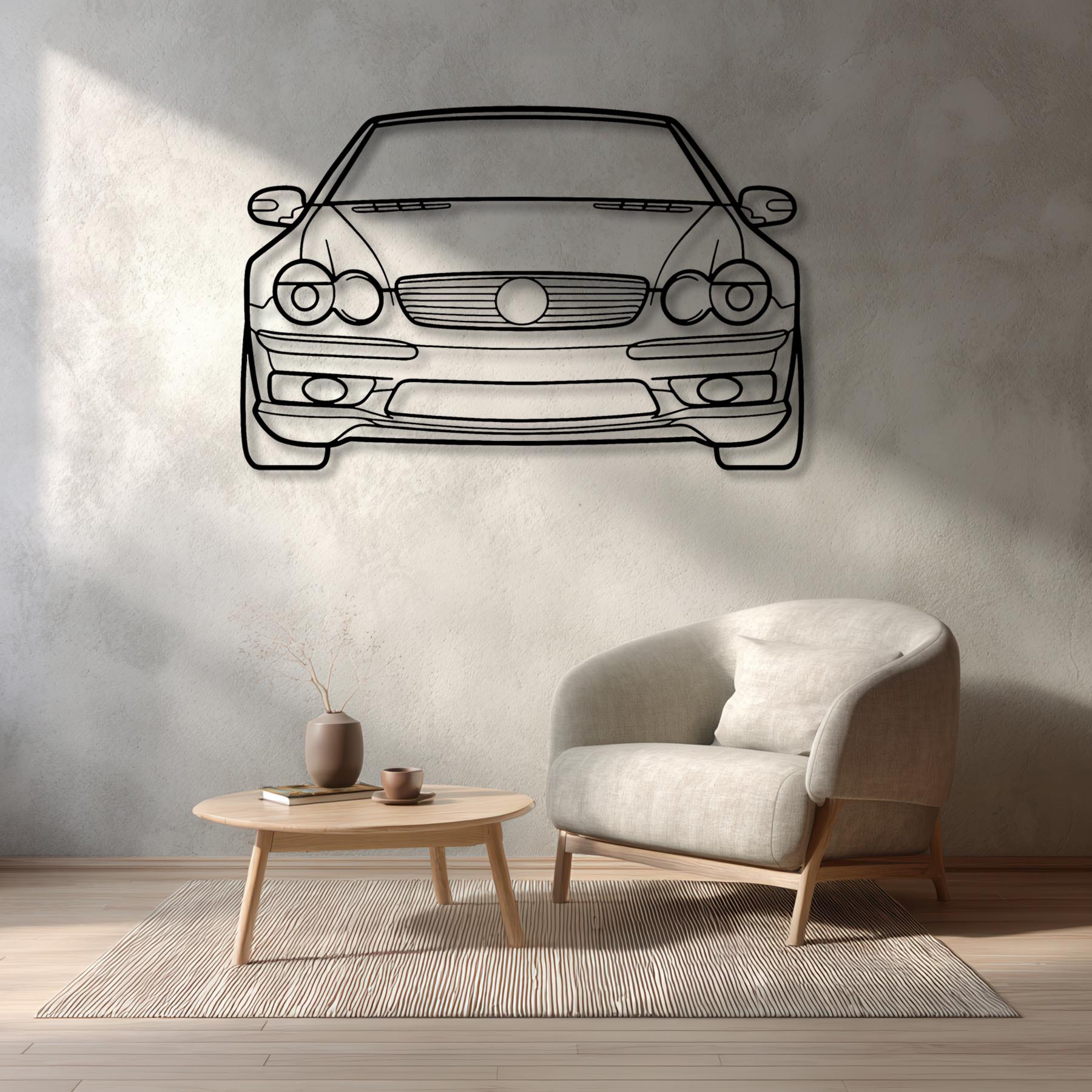 SL55 2004 Front Silhouette Metal Wall Art