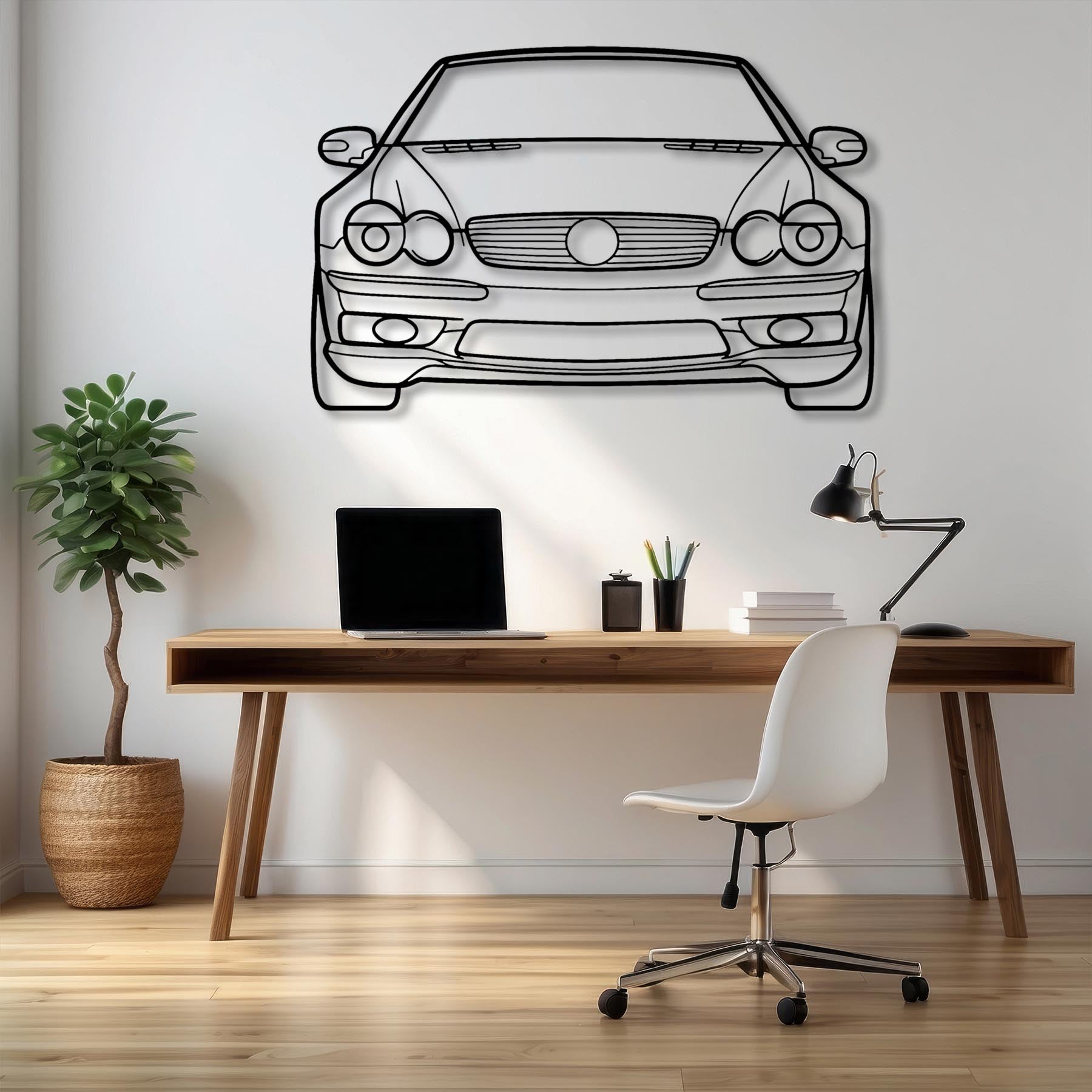 SL55 2004 Front Silhouette Metal Wall Art