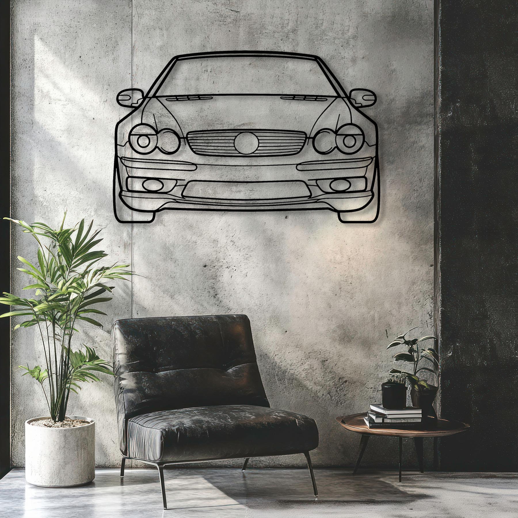 SL55 2004 Front Silhouette Metal Wall Art