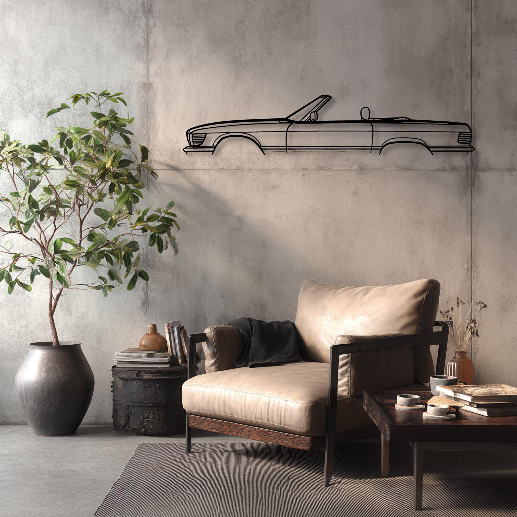 SL 560 1988 Classic Silhouette Metal Wall Art