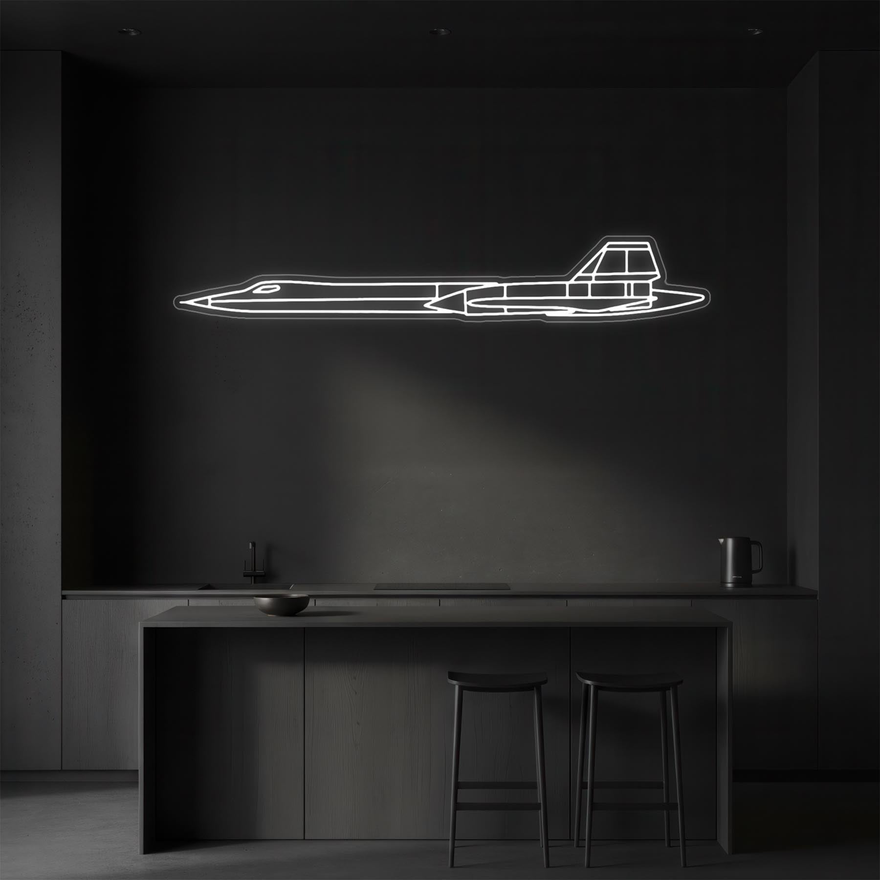 SR71 Blackbird Neon Silhouette