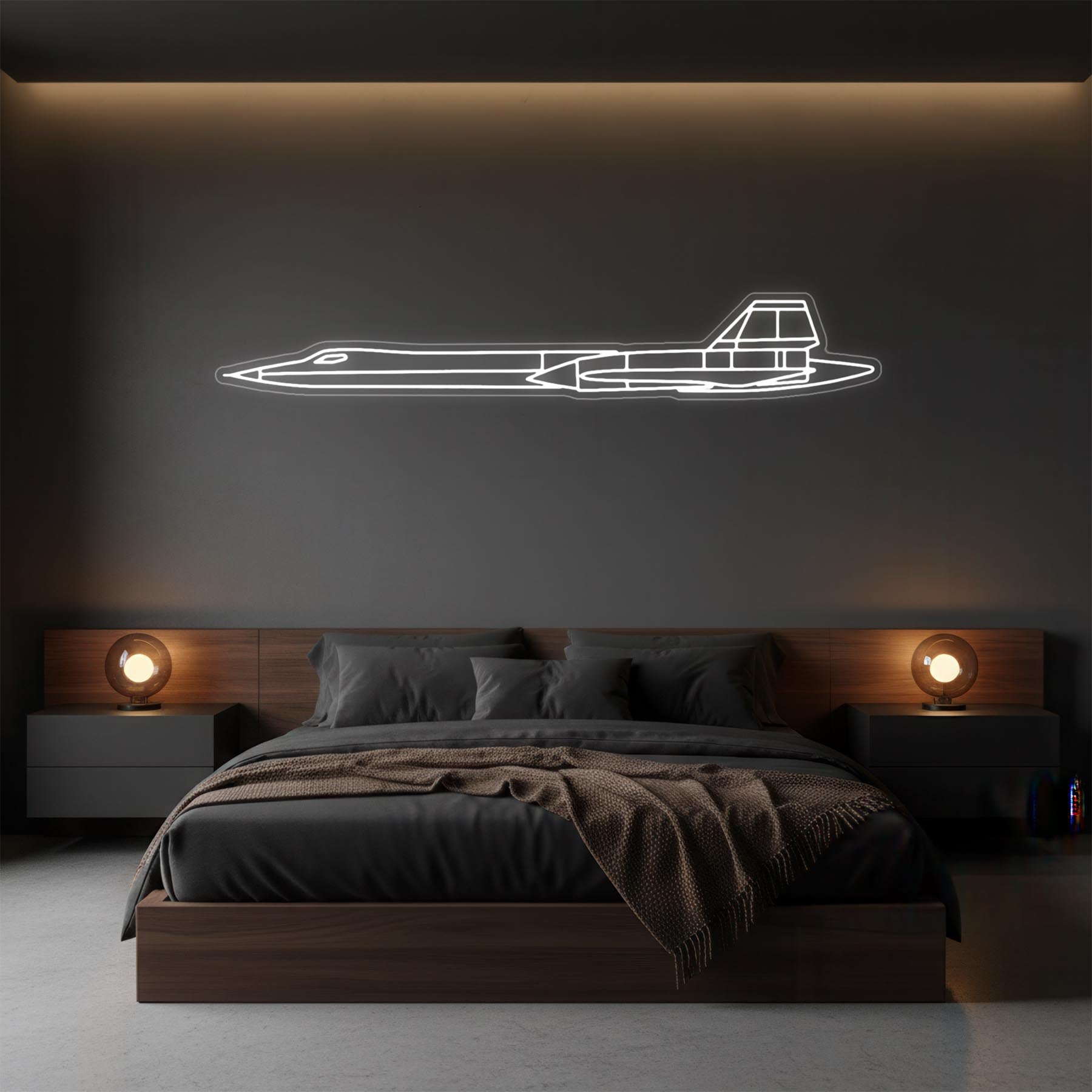 SR71 Blackbird Neon Silhouette