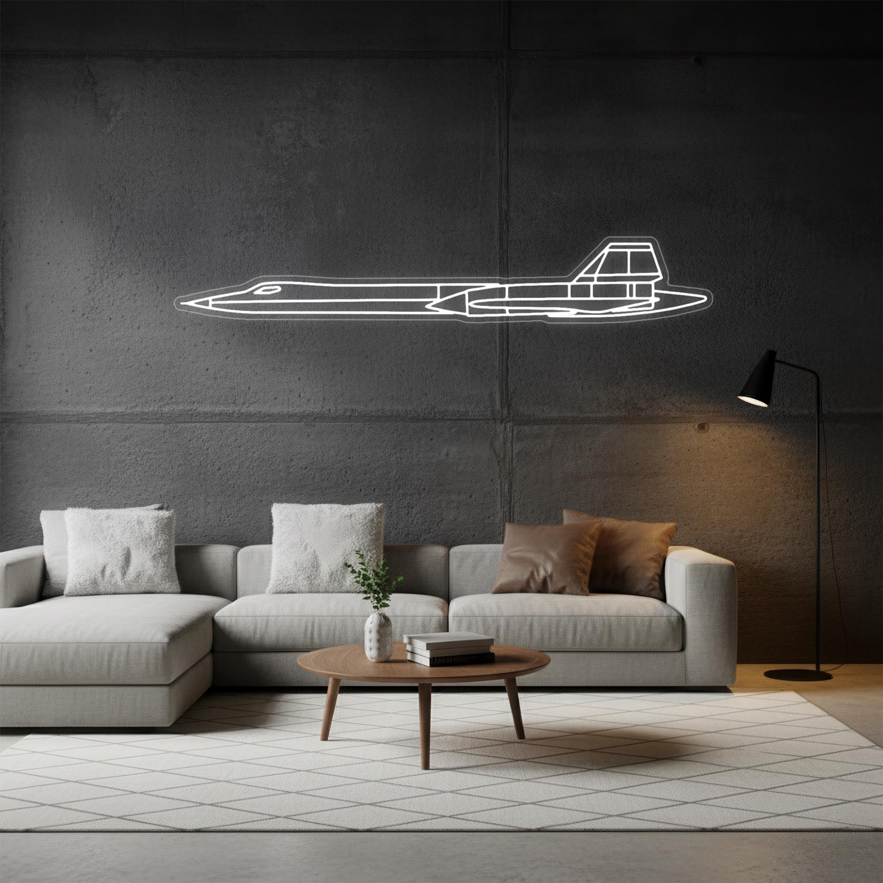 SR71 Blackbird Neon Silhouette