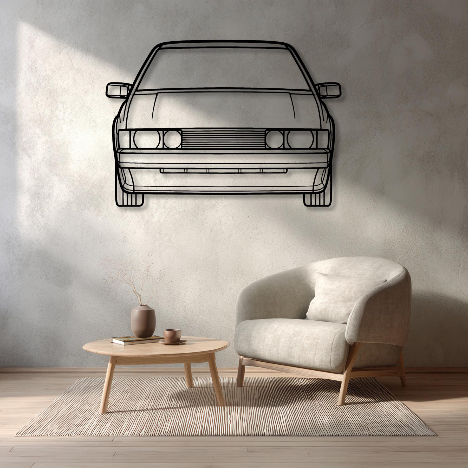 Scirocco 1987 Front Silhouette Metal Wall Art