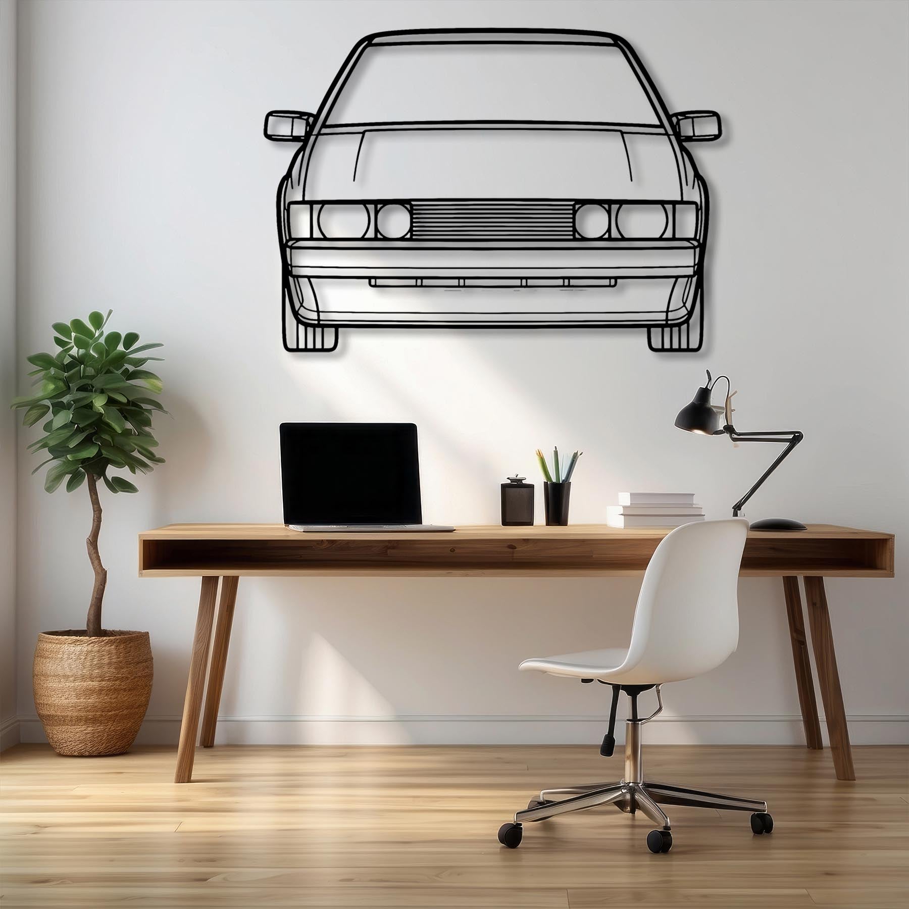 Scirocco 1987 Front Silhouette Metal Wall Art