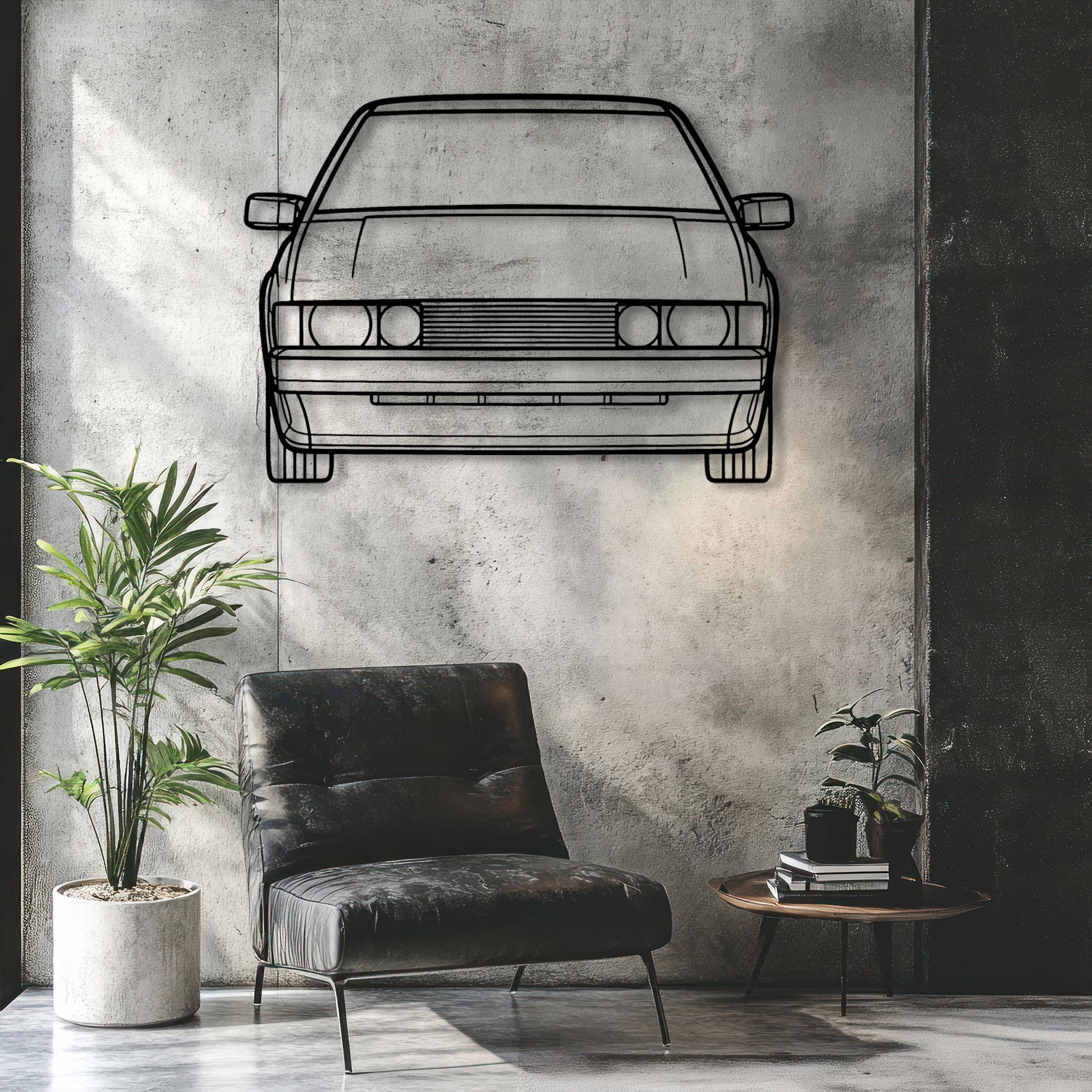 Scirocco 1987 Front Silhouette Metal Wall Art
