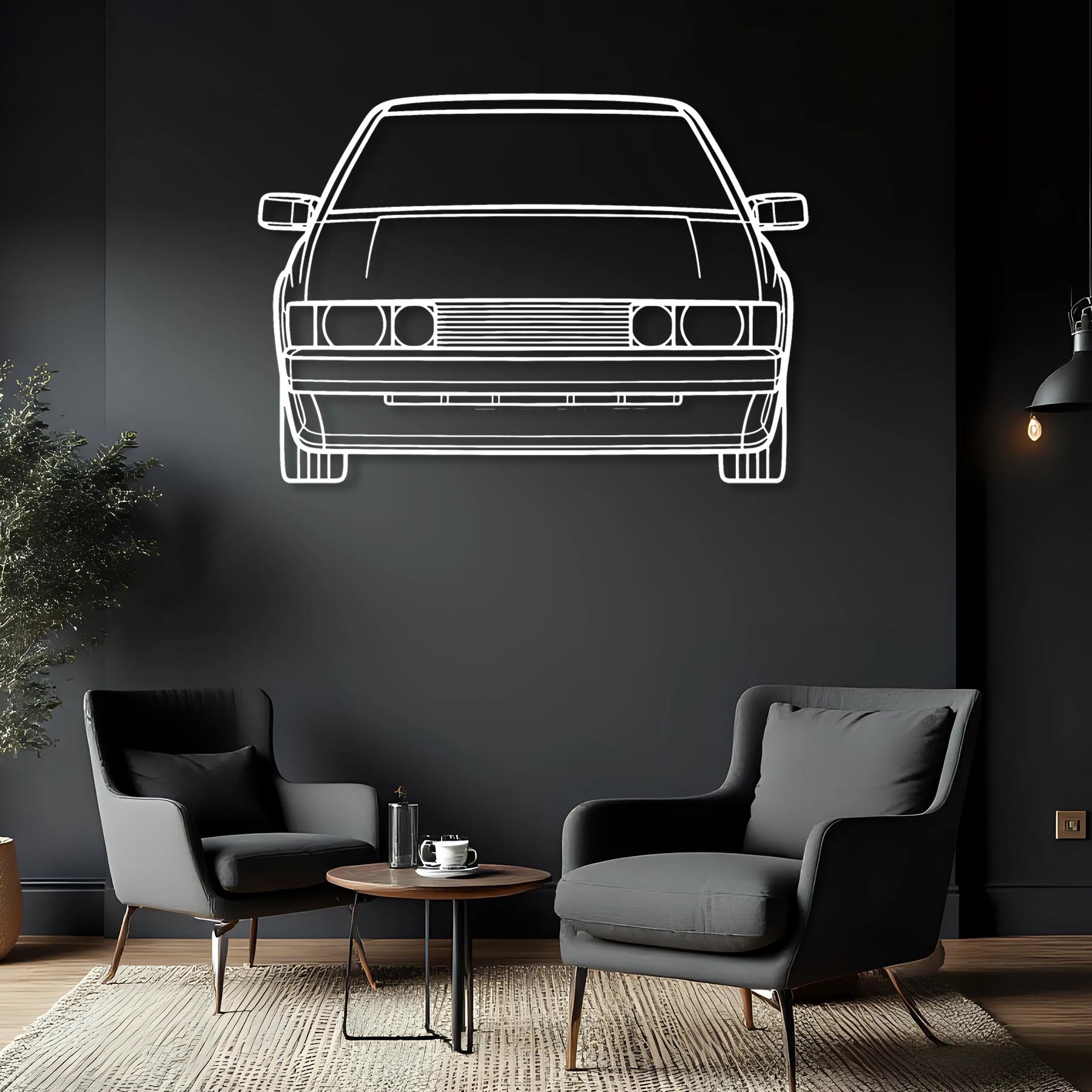 Scirocco 1987 Front Silhouette Metal Wall Art