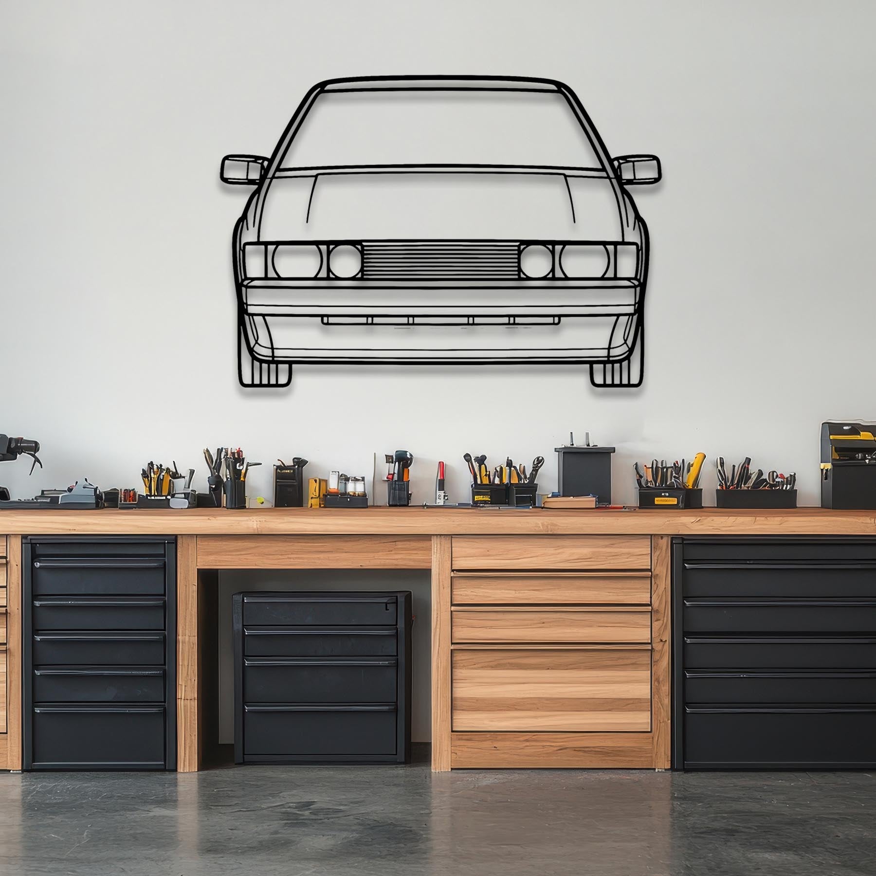 Scirocco 1987 Front Silhouette Metal Wall Art