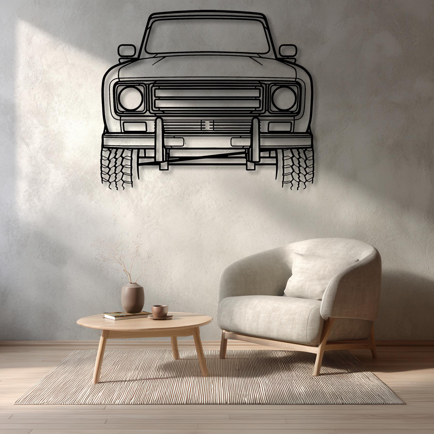 Scout Terra 1979 Front Silhouette Metal Wall Art