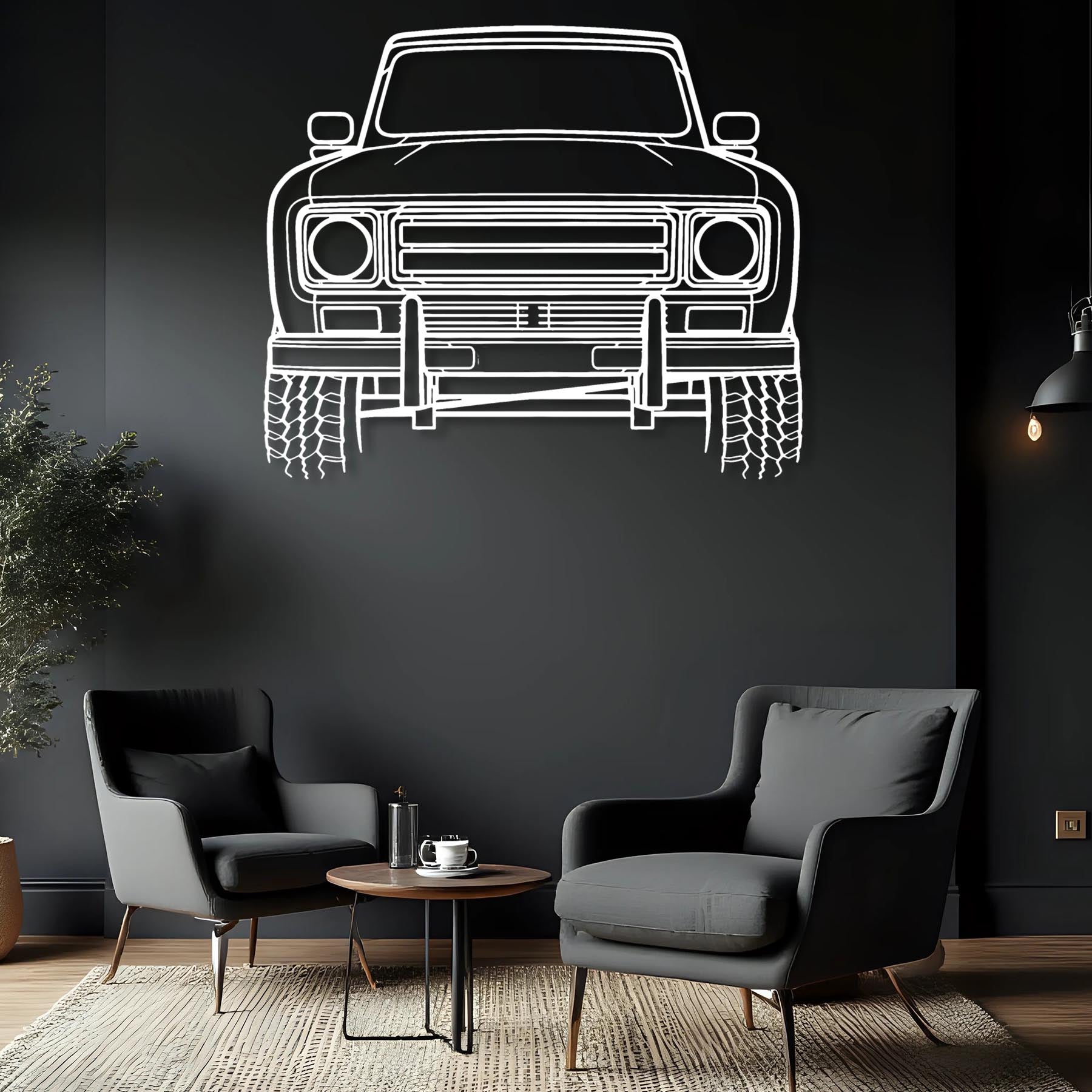 Scout Terra 1979 Front Silhouette Metal Wall Art