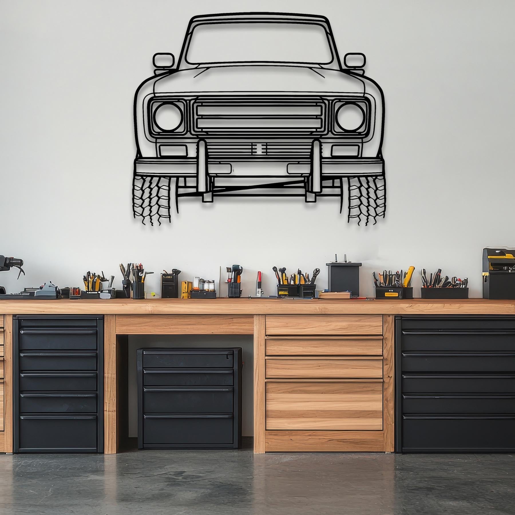 Scout Terra 1979 Front Silhouette Metal Wall Art