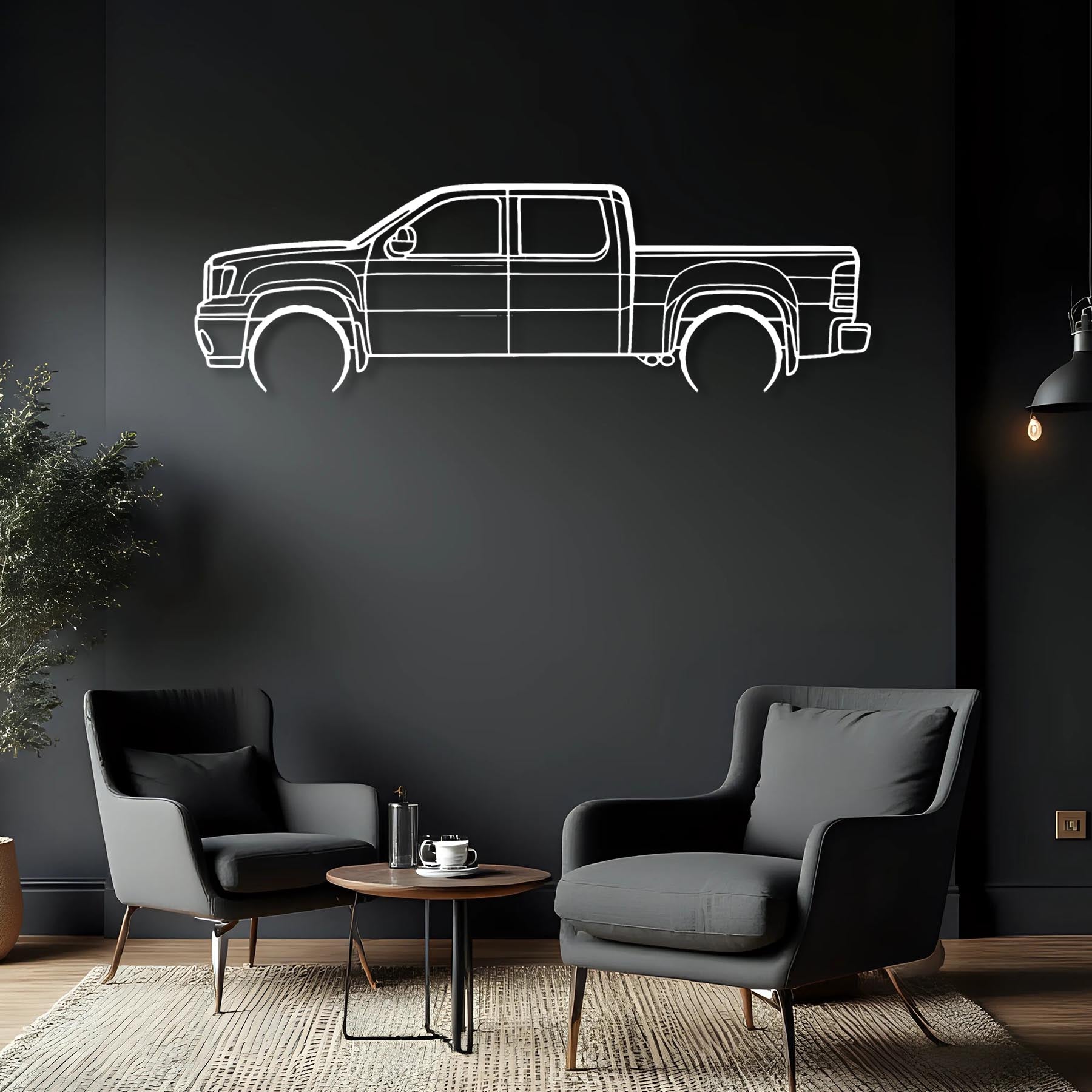 Sierra 1500 2013 Detailed Silhouette Metal Wall Art