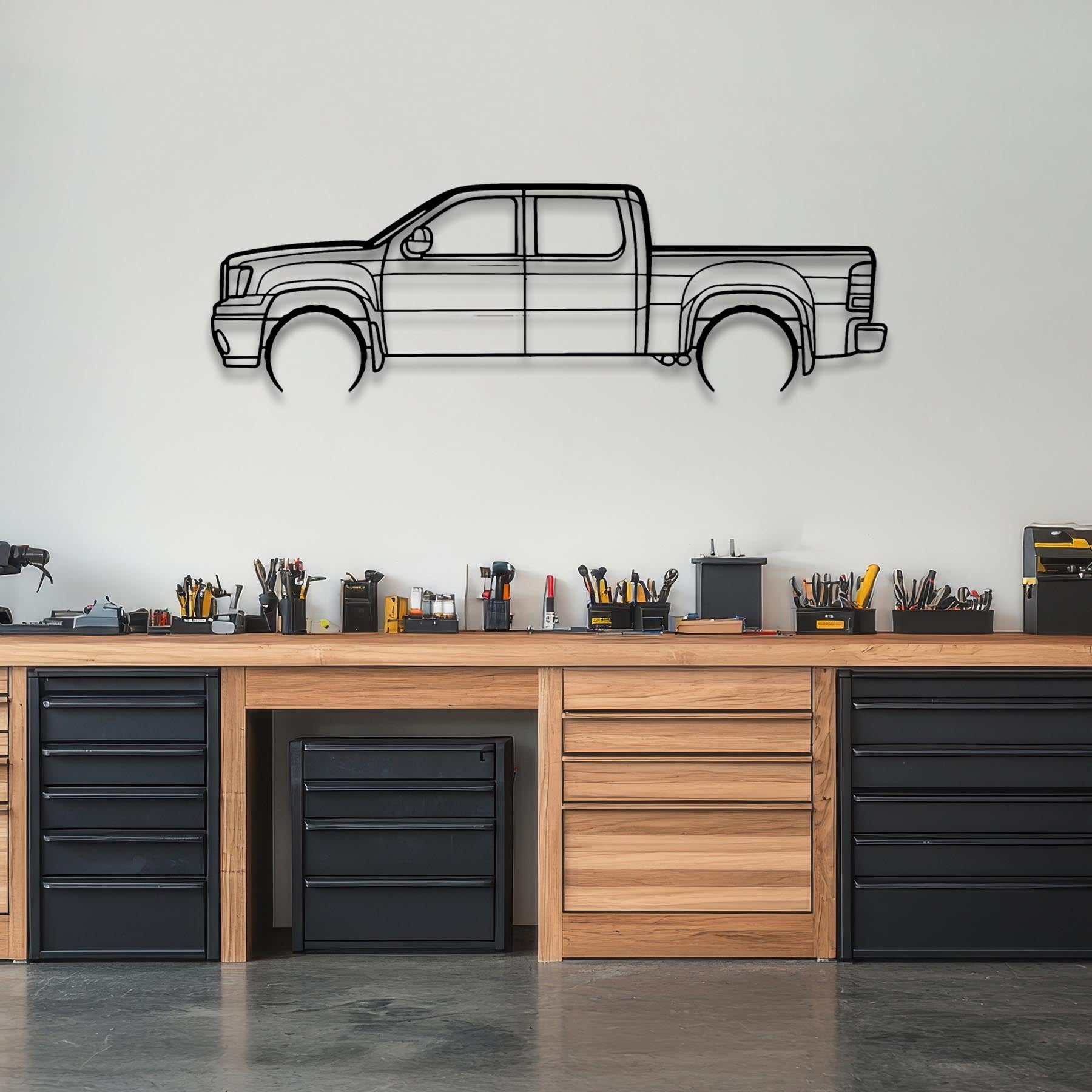 Sierra 1500 2013 Detailed Silhouette Metal Wall Art