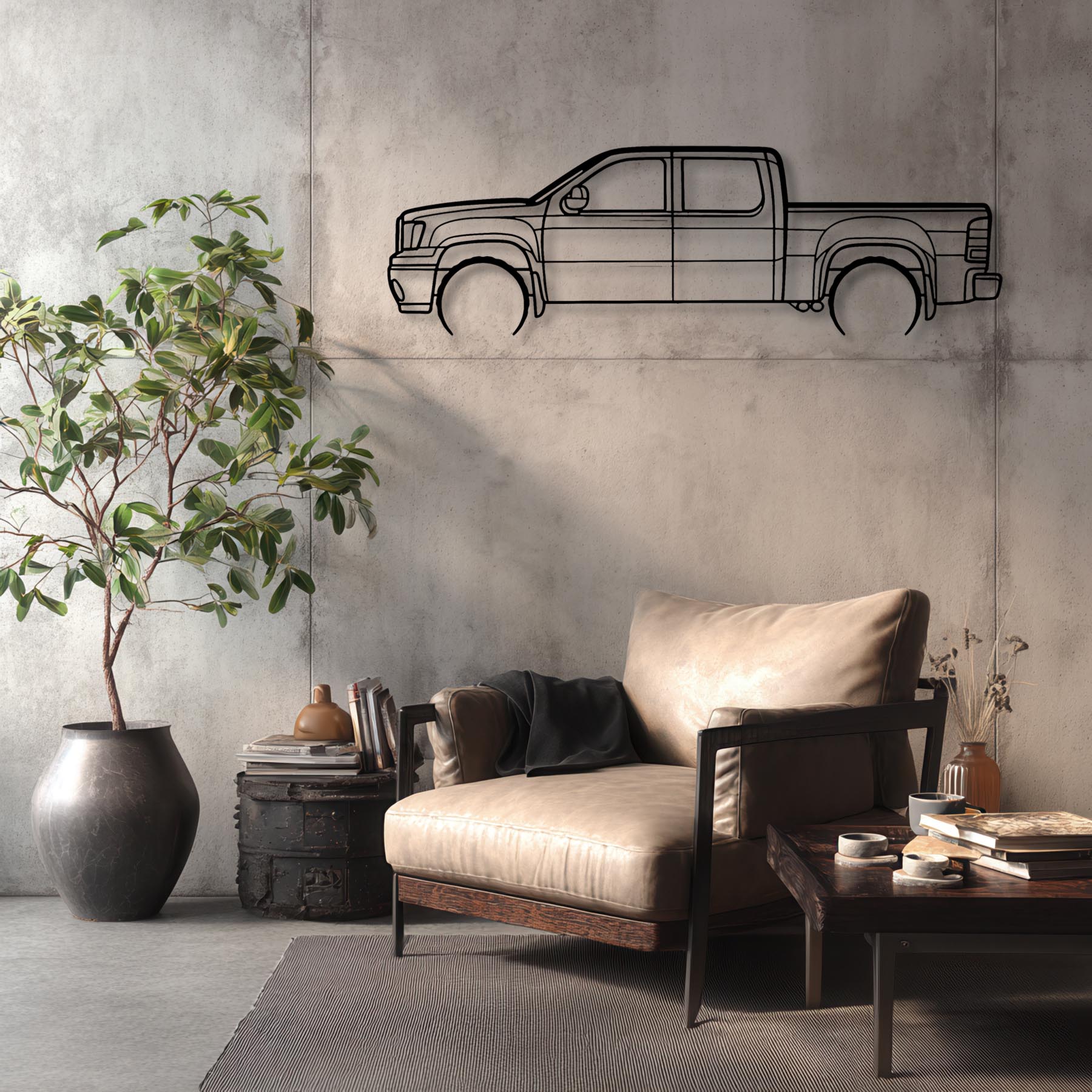 Sierra 1500 2013 Detailed Silhouette Metal Wall Art