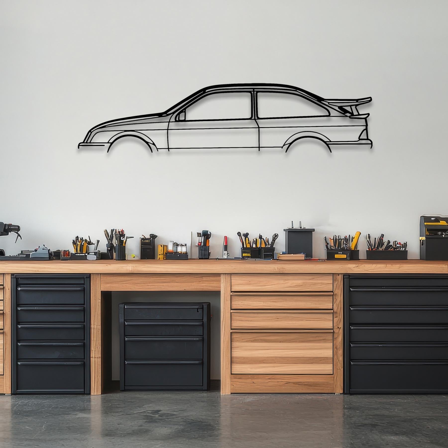 Sierra Cosworth RS500 1988 Classic Silhouette Metal Wall Art