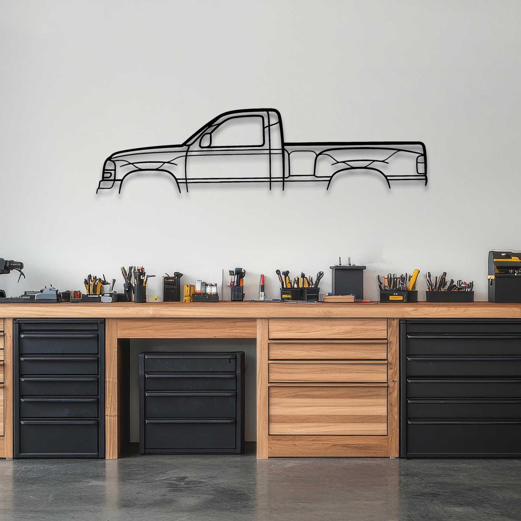Sierra Single Cab Classic Silhouette Metal Wall Art