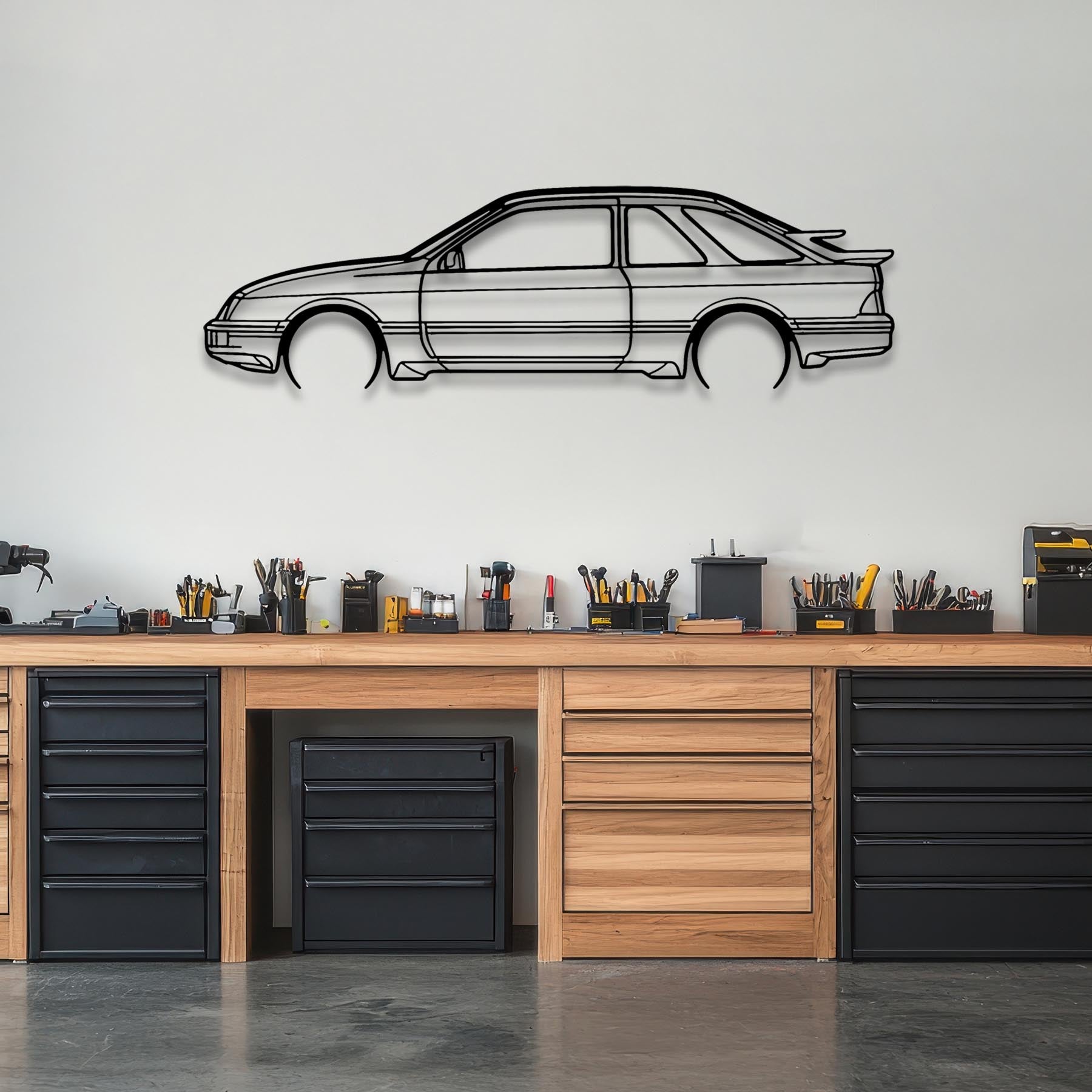 Sierra XR4i 1983 Detailed Silhouette Metal Wall Art
