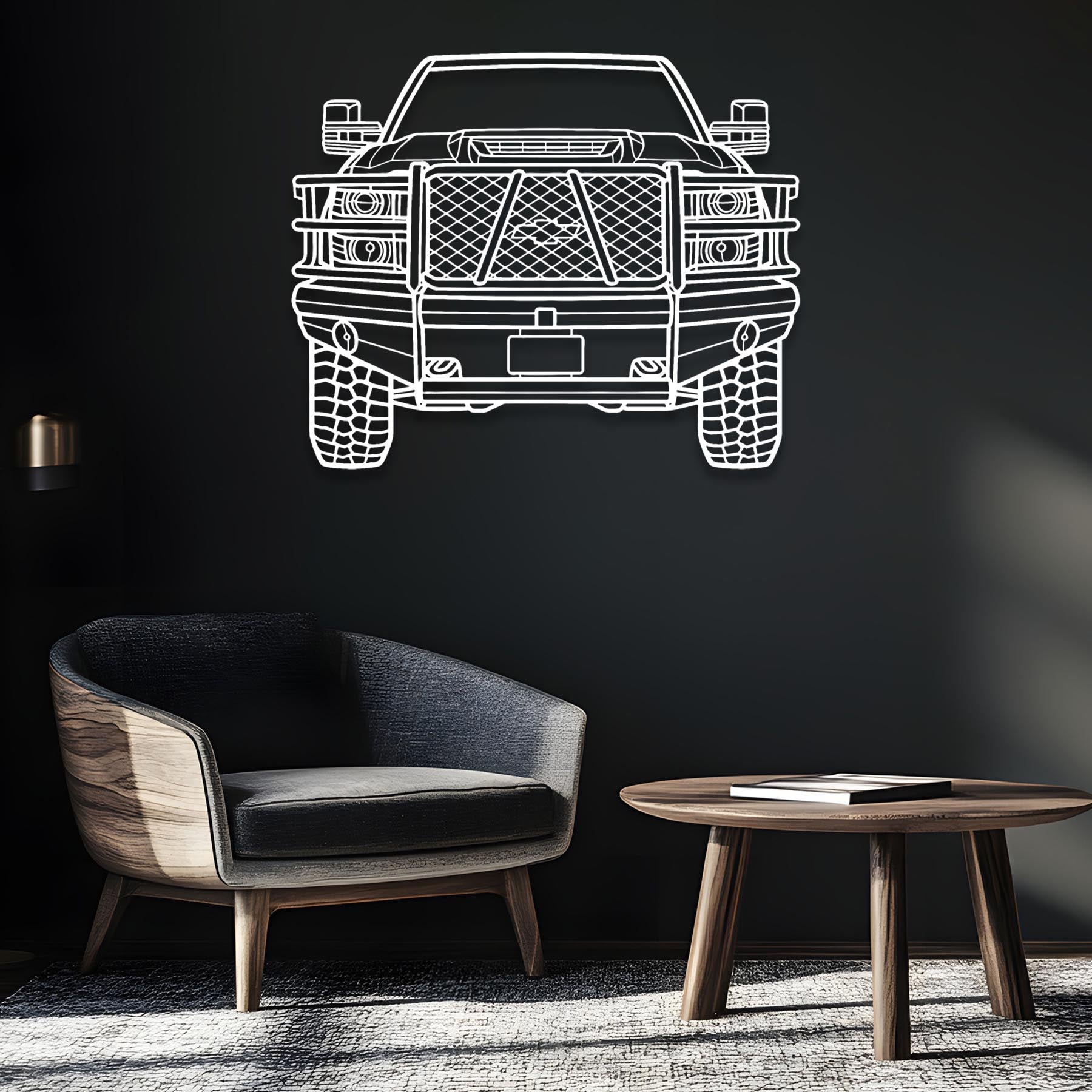 Silverado Front Silhouette Metal Wall Art