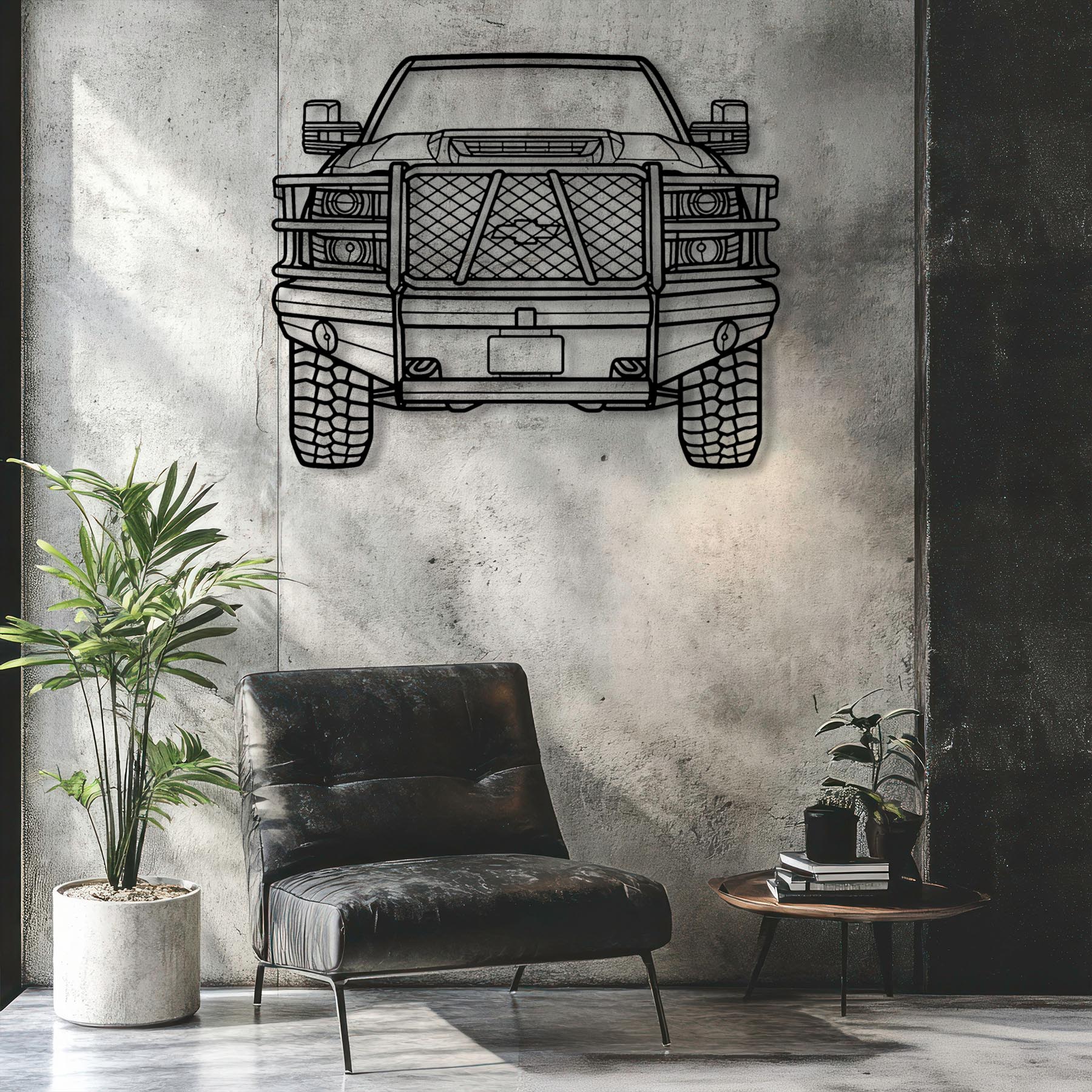 Silverado Front Silhouette Metal Wall Art