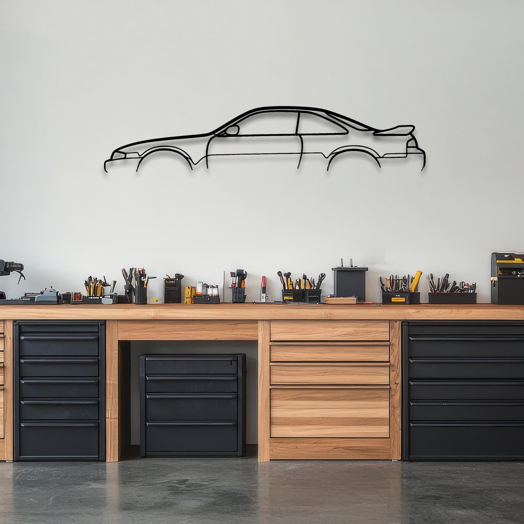 Silvia S14 200sx Classic Silhouette Metal Wall Art