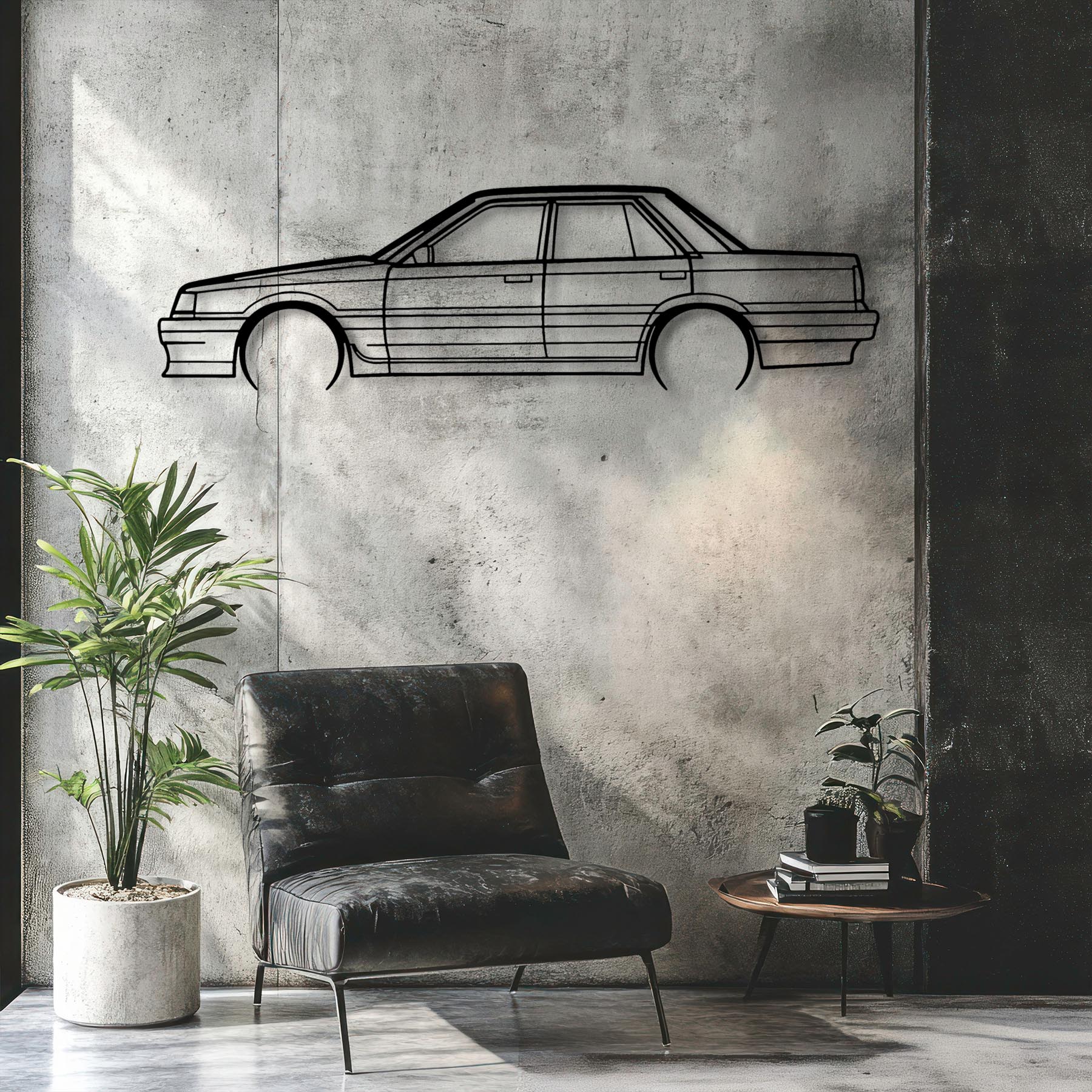Skyline R31 1989 Detailed Silhouette Metal Wall Art