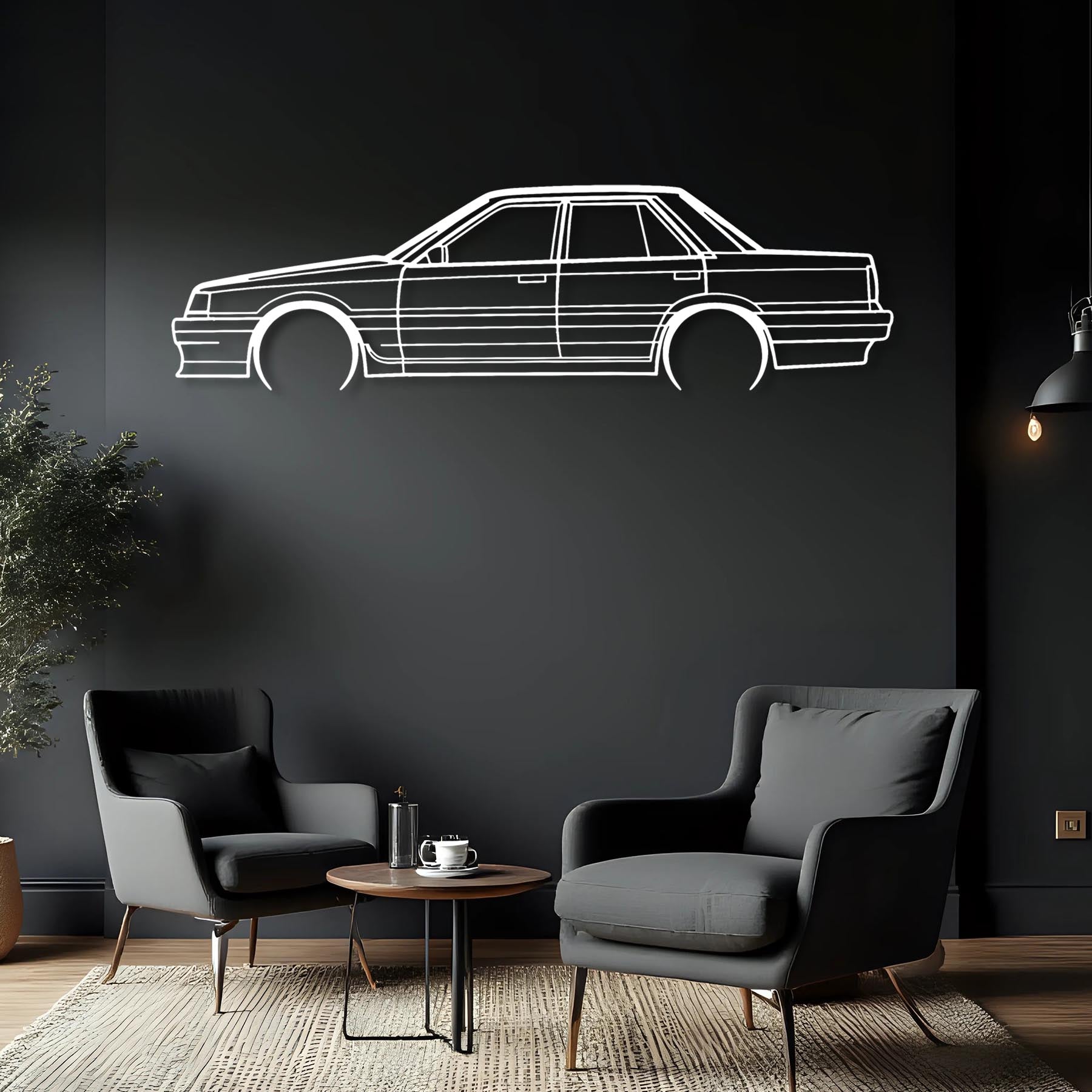 Skyline R31 1989 Detailed Silhouette Metal Wall Art
