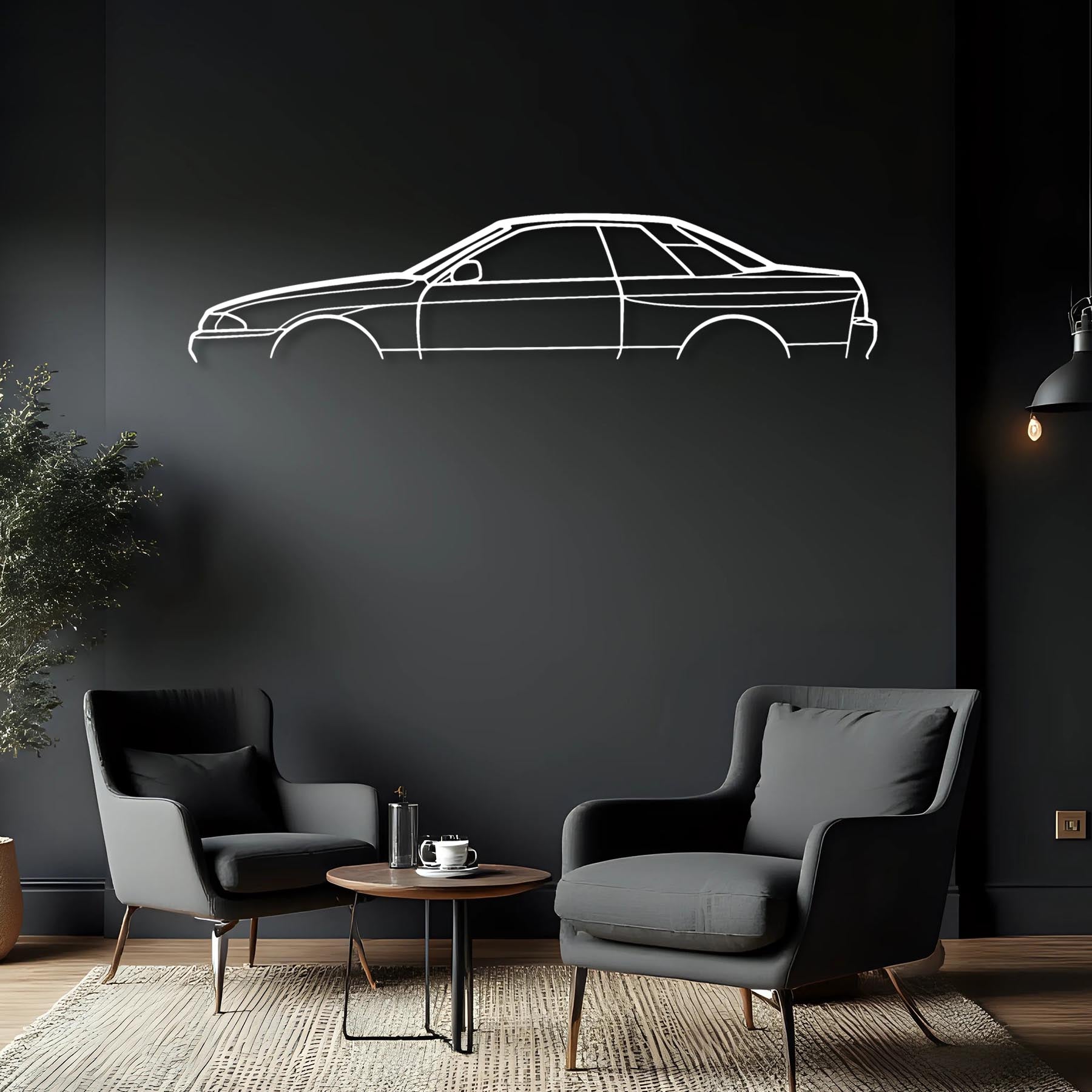 Skyline R32 Gts-t Classic Silhouette Metal Wall Art