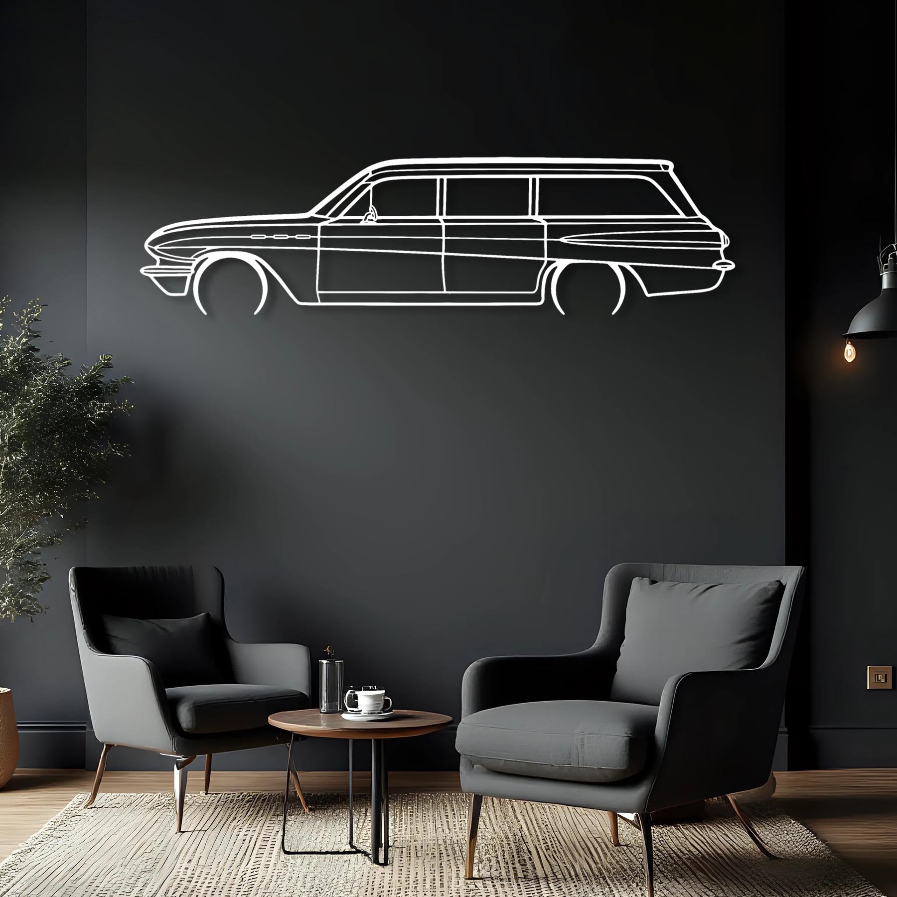 Special Wagon 1962 Detailed Silhouette Metal Wall Art
